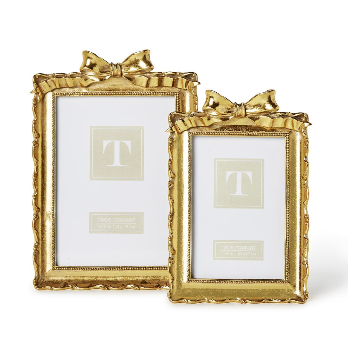 Two's Company intage Gold Frames with Accent Bow 5 X 7-TWO'S COMPANY-Little Giant Kidz