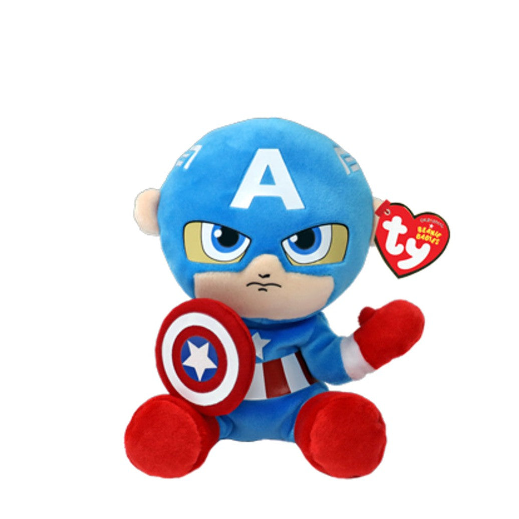 Ty Soft Beanie Babies Regular - Marvel Captain America-TY Inc-Little Giant Kidz
