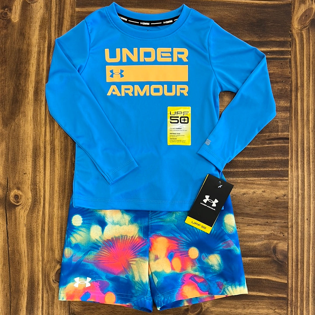 Under Armour Boy UA Tropical Flare Set - Viral Blue-UNDER ARMOUR-Little Giant Kidz