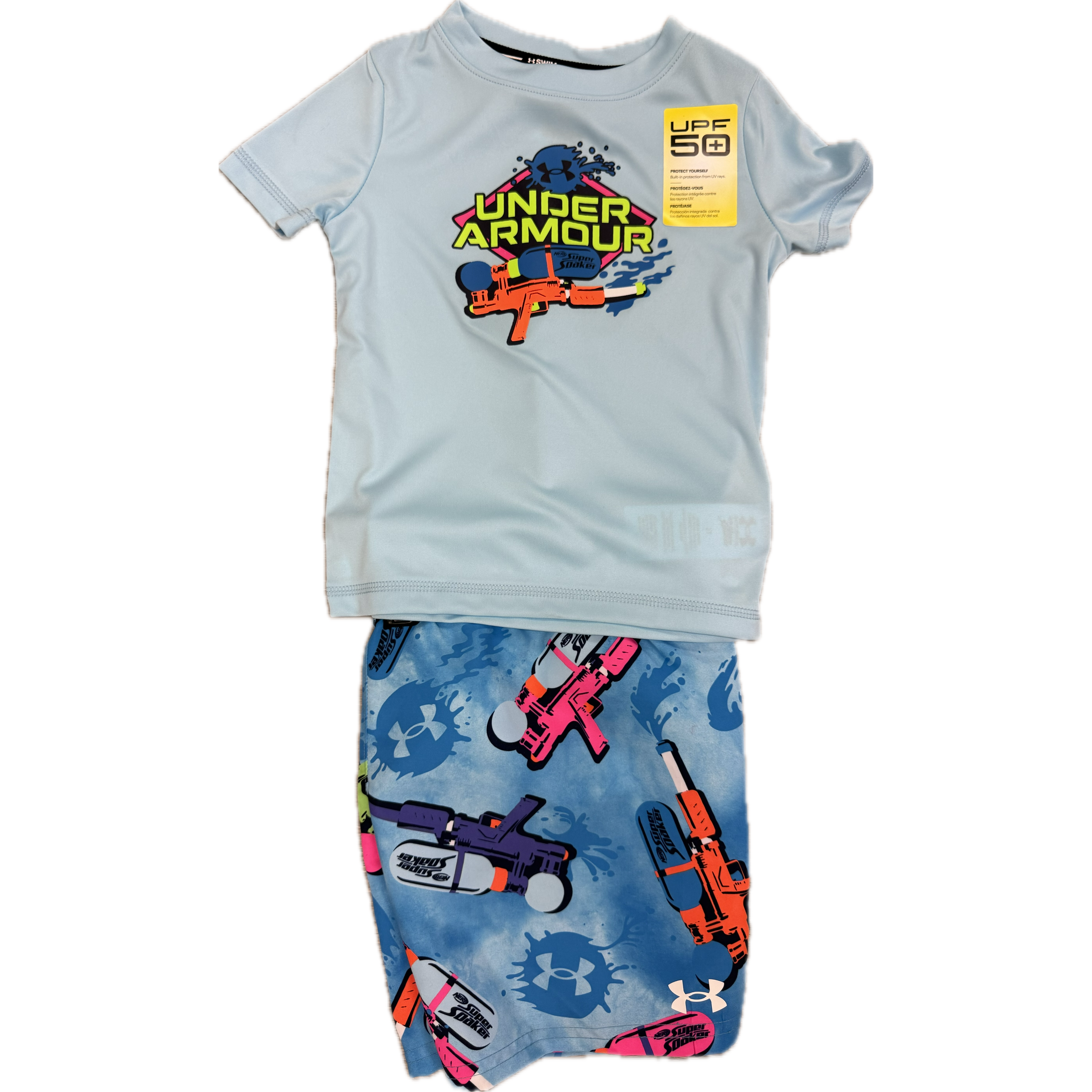 Under Armour Boys' Super Soaker Swimsuit Set- STREAM-UNDER ARMOUR-Little Giant Kidz