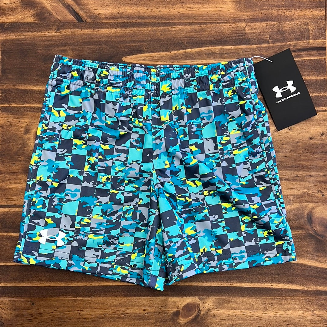 Under Armour Boy's UA Boost Printed Short - Radial Turquoise-UNDER ARMOUR-Little Giant Kidz
