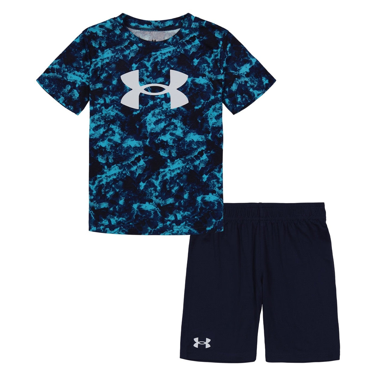 Under Armour Boy's UA Seafoam Camo Set - Blue Surf-UNDER ARMOUR-Little Giant Kidz