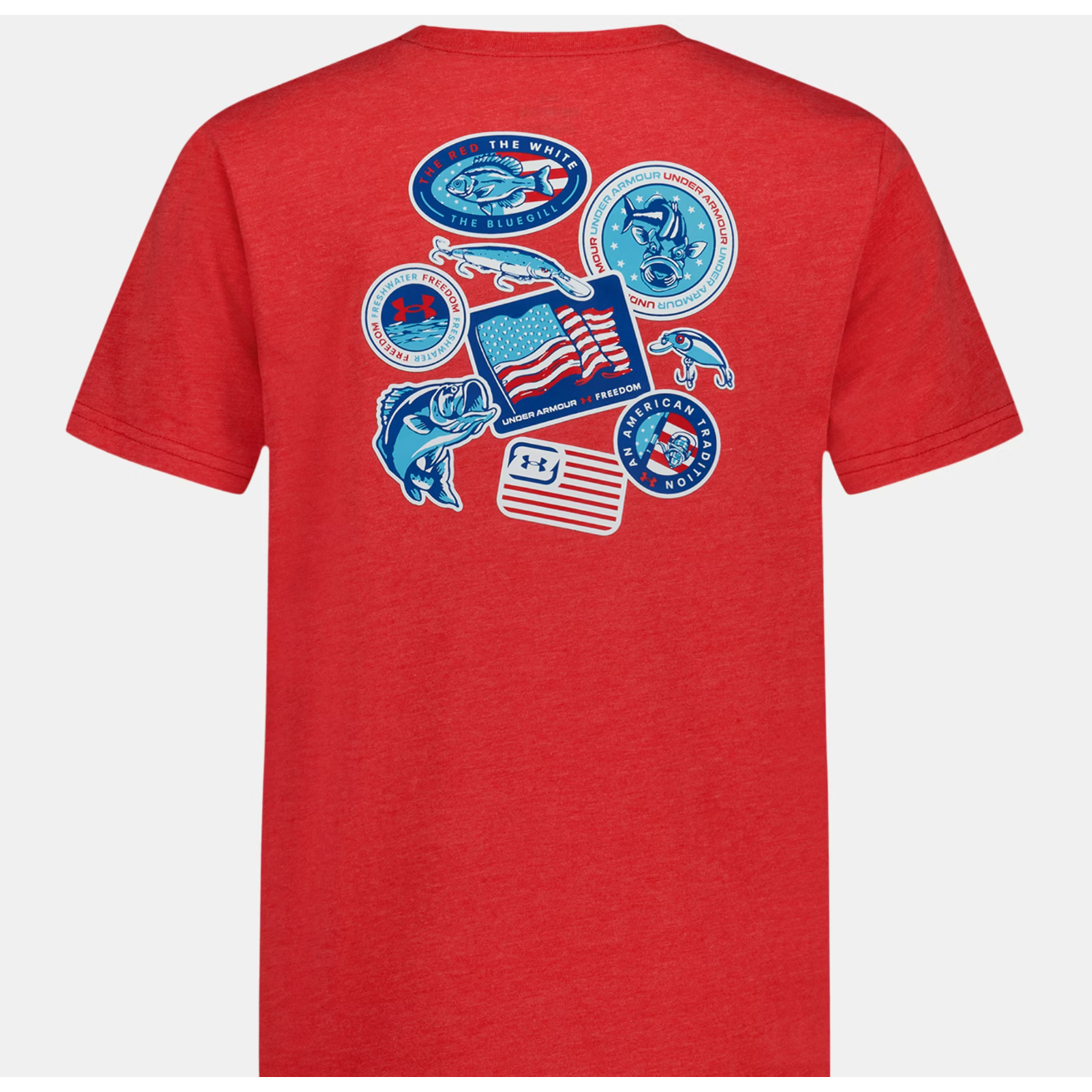 Under Armour Freedom Sticker Tee- Red-UNDER ARMOUR-Little Giant Kidz