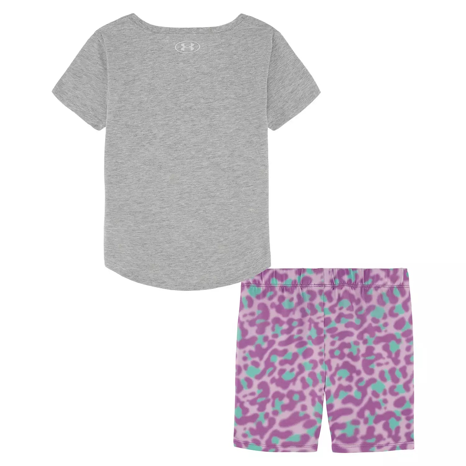 Under Armour Girl UA Core Graphic Tee & Printed Biker Shorts Set-UNDER ARMOUR-Little Giant Kidz