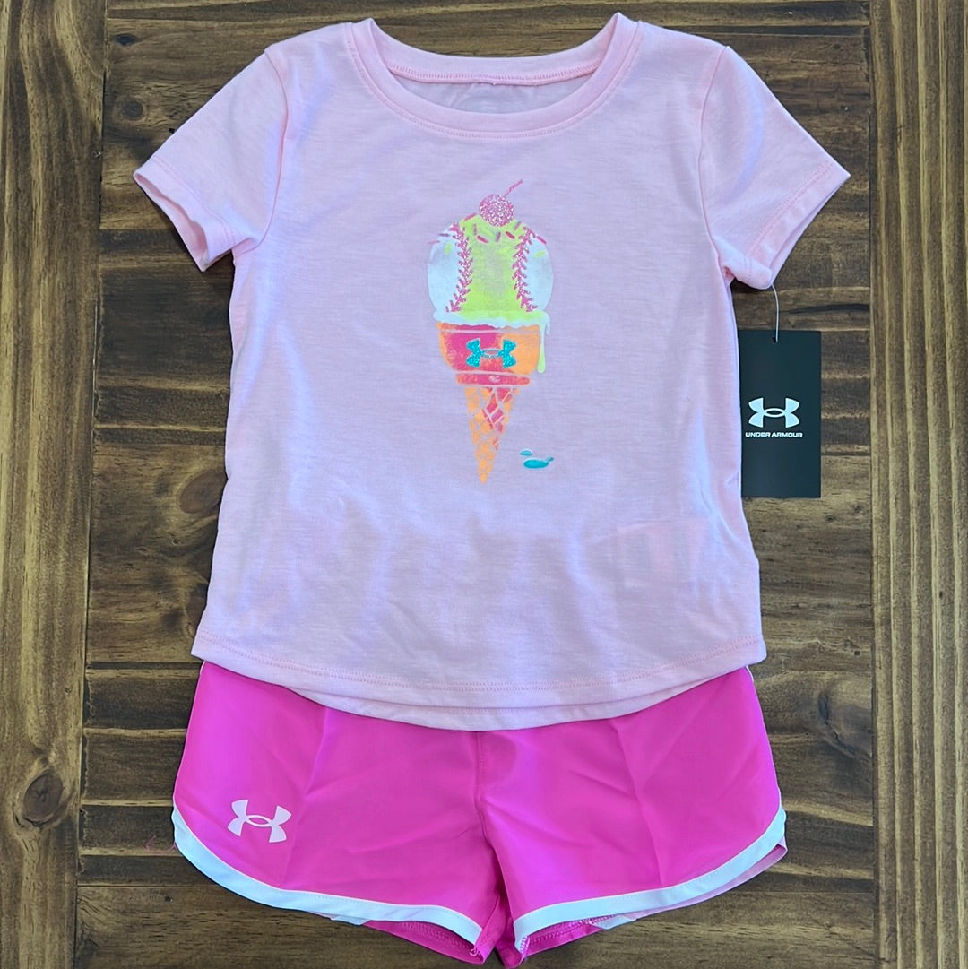Under Armour Girl UA Ice Cream Short Set-UNDER ARMOUR-Little Giant Kidz