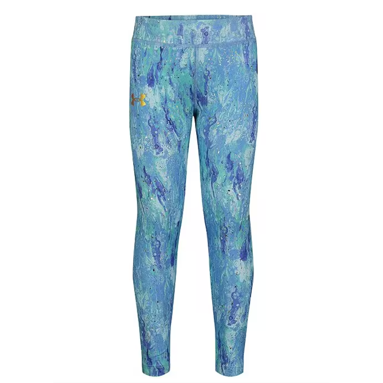 Under Armour Girl's UA Foiled Distressed Marble Leggings-UNDER ARMOUR-Little Giant Kidz