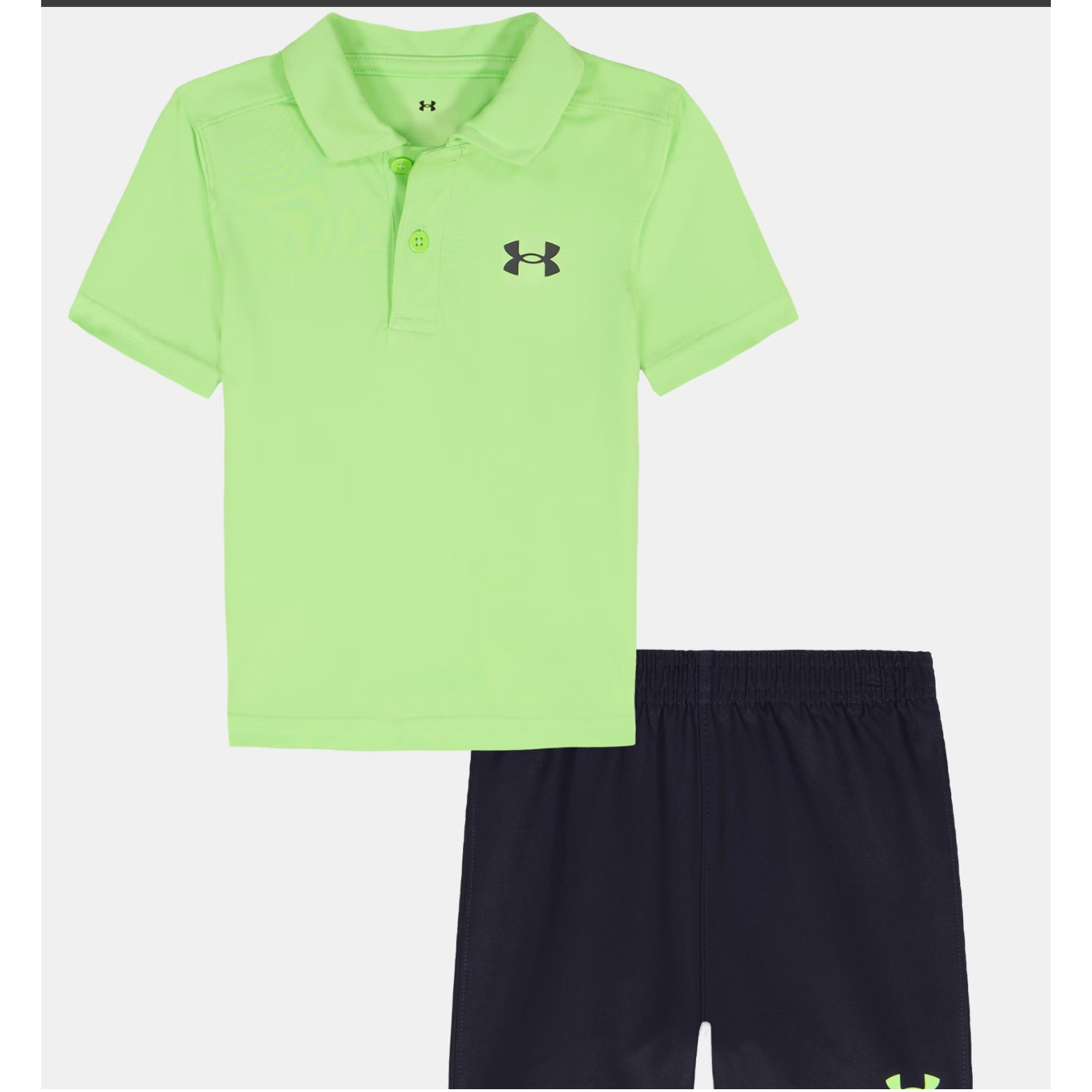 Under Armour Polo Short Sleeve Set- Lumos Lime-UNDER ARMOUR-Little Giant Kidz