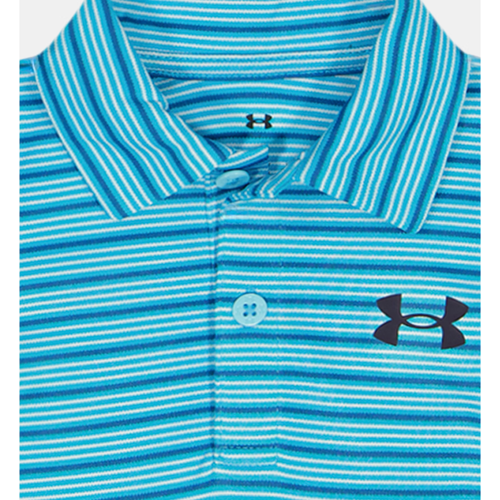 Under Armour Stripe Polo Bodysuit- Fresco Blue-UNDER ARMOUR-Little Giant Kidz