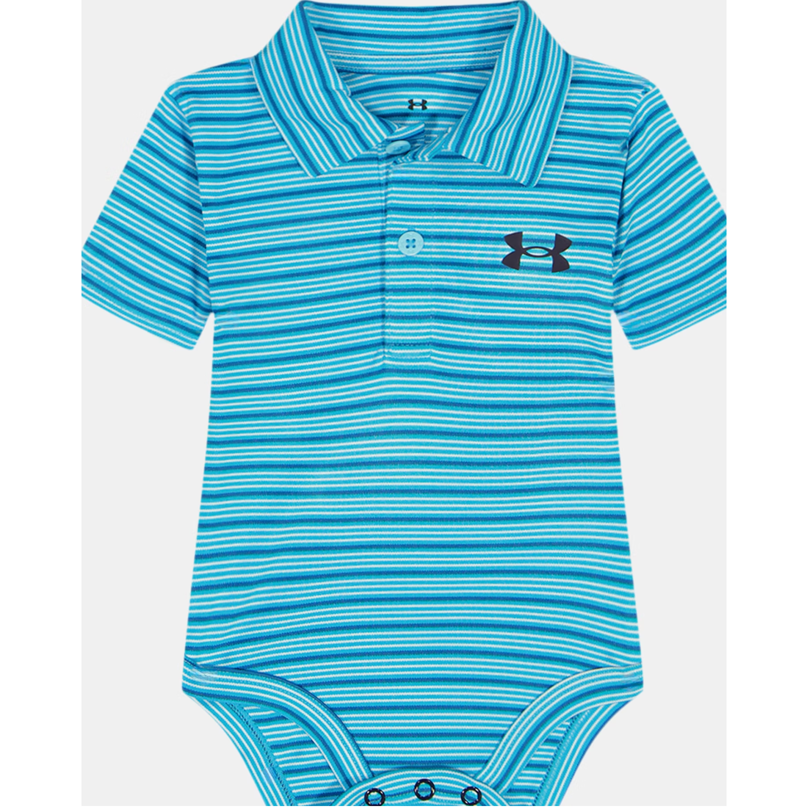 Under Armour Stripe Polo Bodysuit- Fresco Blue-UNDER ARMOUR-Little Giant Kidz