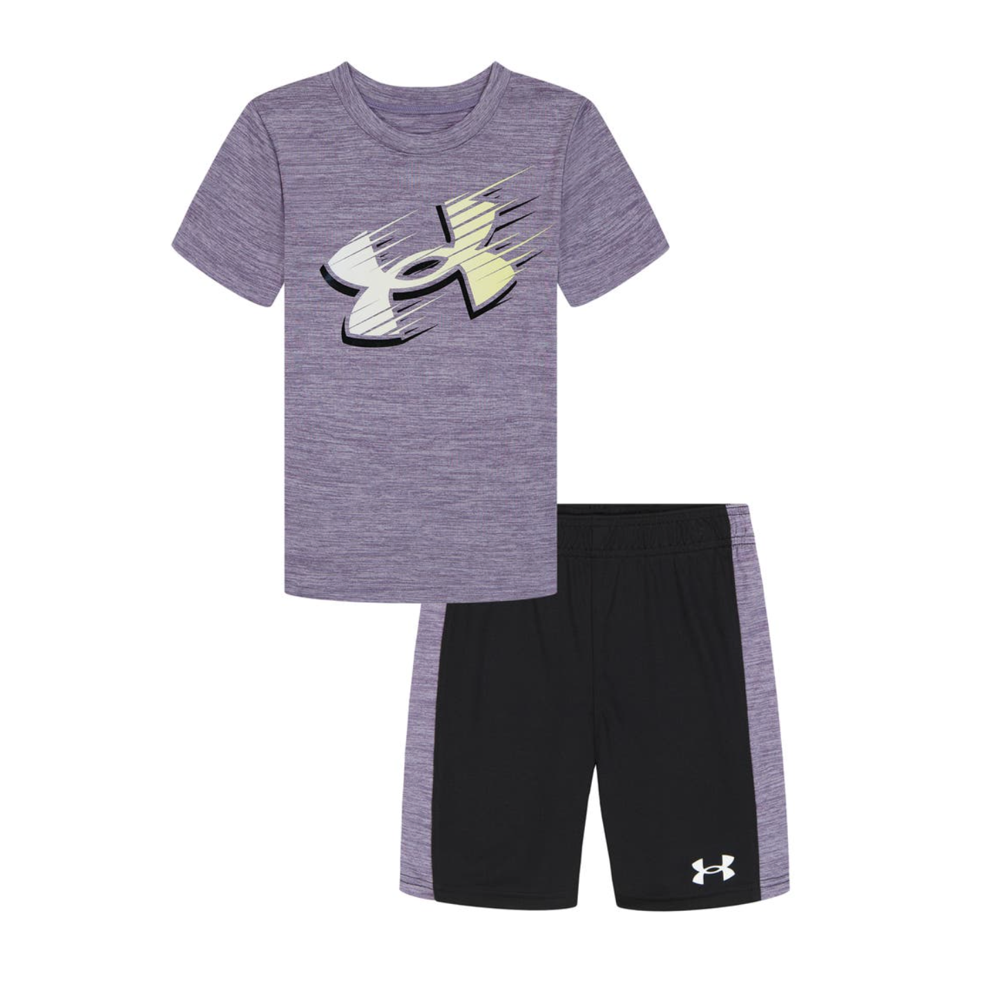Under Armour Tech Moves Short Sleeve Set- Purple Crest-UNDER ARMOUR-Little Giant Kidz