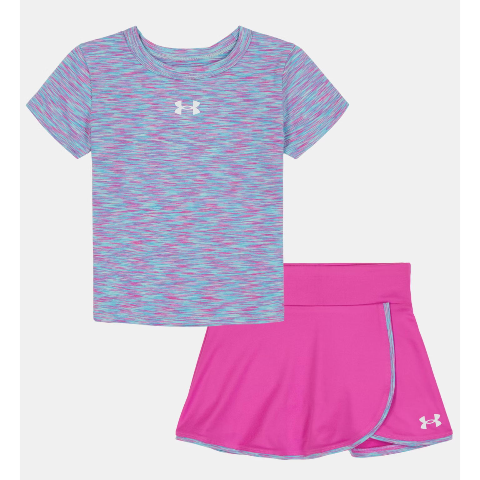 Under Armour Tee Wrap Skort Set- Fluo Fuchsia-UNDER ARMOUR-Little Giant Kidz