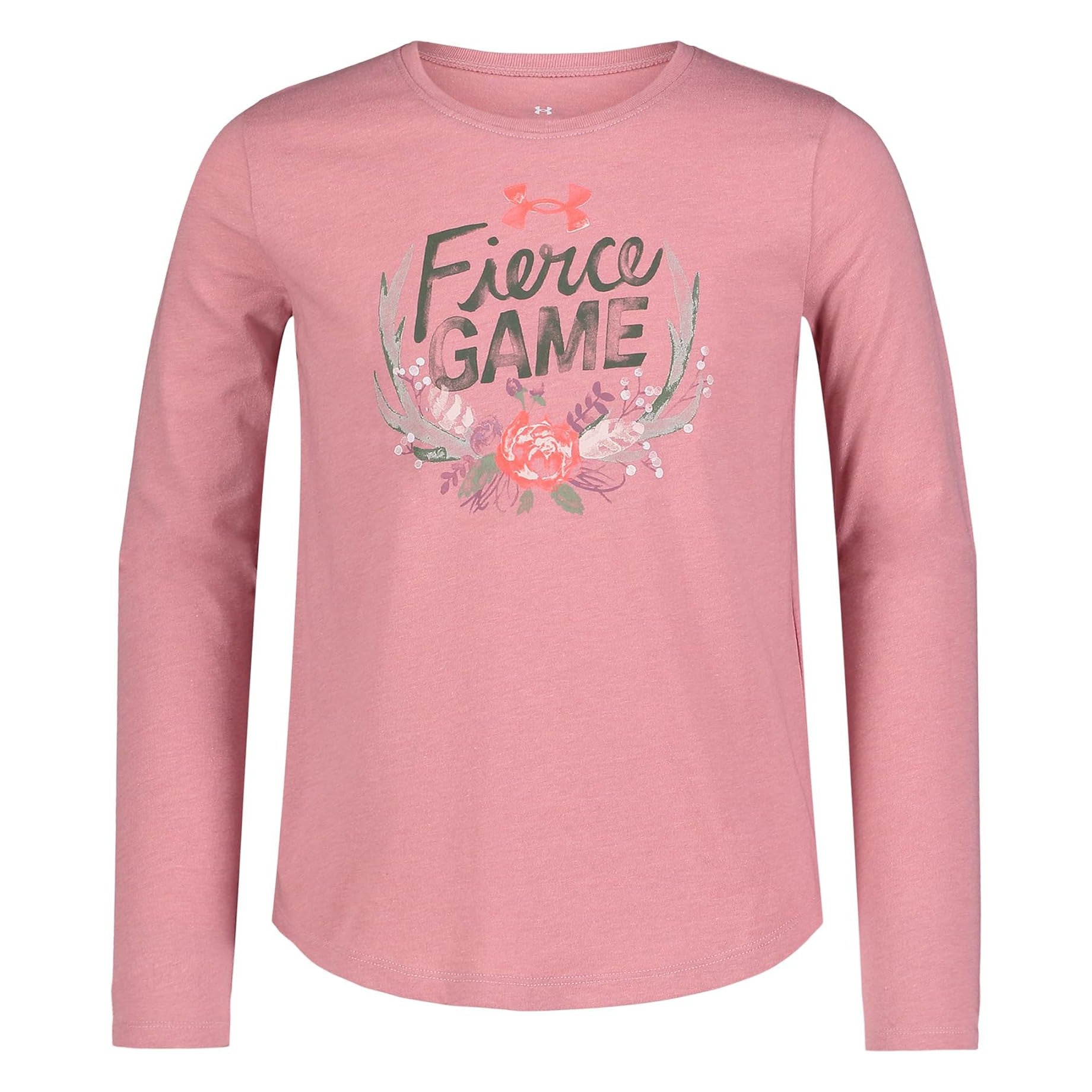 Under Armour Youth Girl's UA Fierce Game Long Sleeve Tee - Pink Fizz-UNDER ARMOUR-Little Giant Kidz