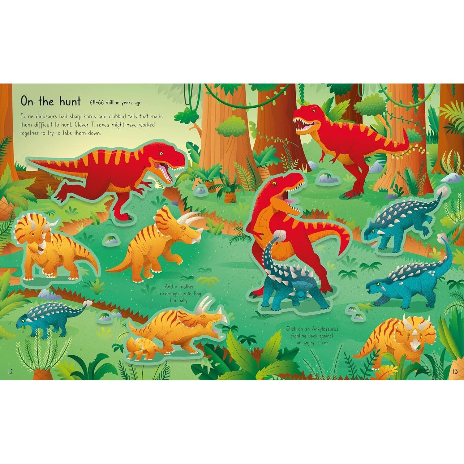 Usborne Books: First Sticker Book - T. Rex & Lots of Other Enormous Dinosaurs (Paperback Book)-HARPER COLLINS PUBLISHERS-Little Giant Kidz