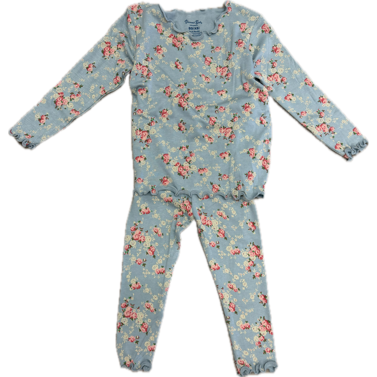 Vaenait Baby Shirring Flower Mint Long Sleeve Pajama-Vaenait Baby-Little Giant Kidz