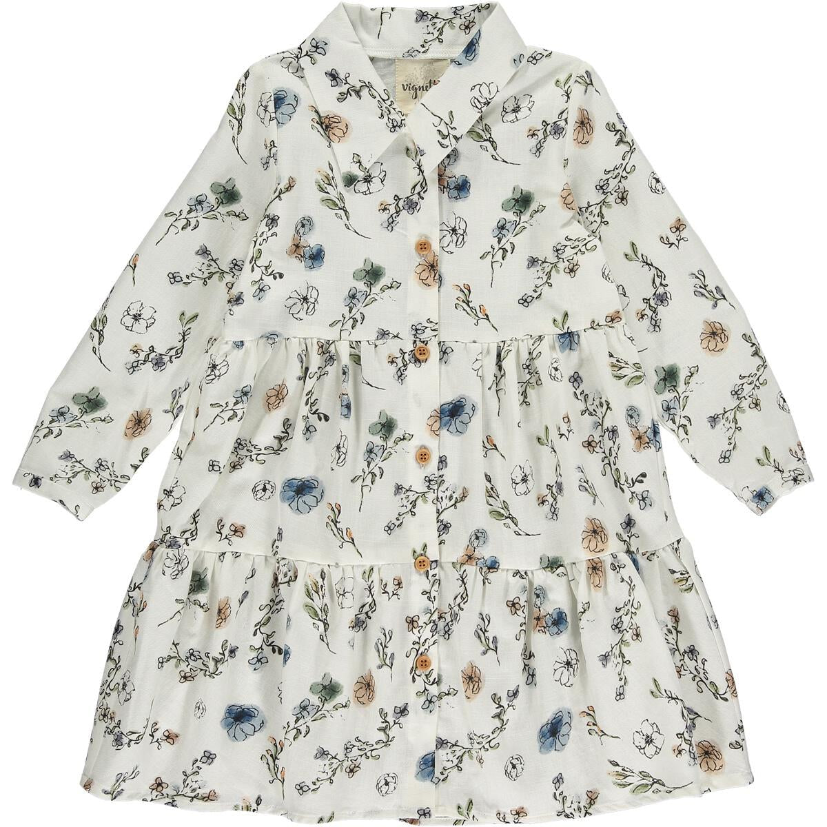 Vignette Cream & Cool Ditsy Floral Judy Dress-VIGNETTE-Little Giant Kidz