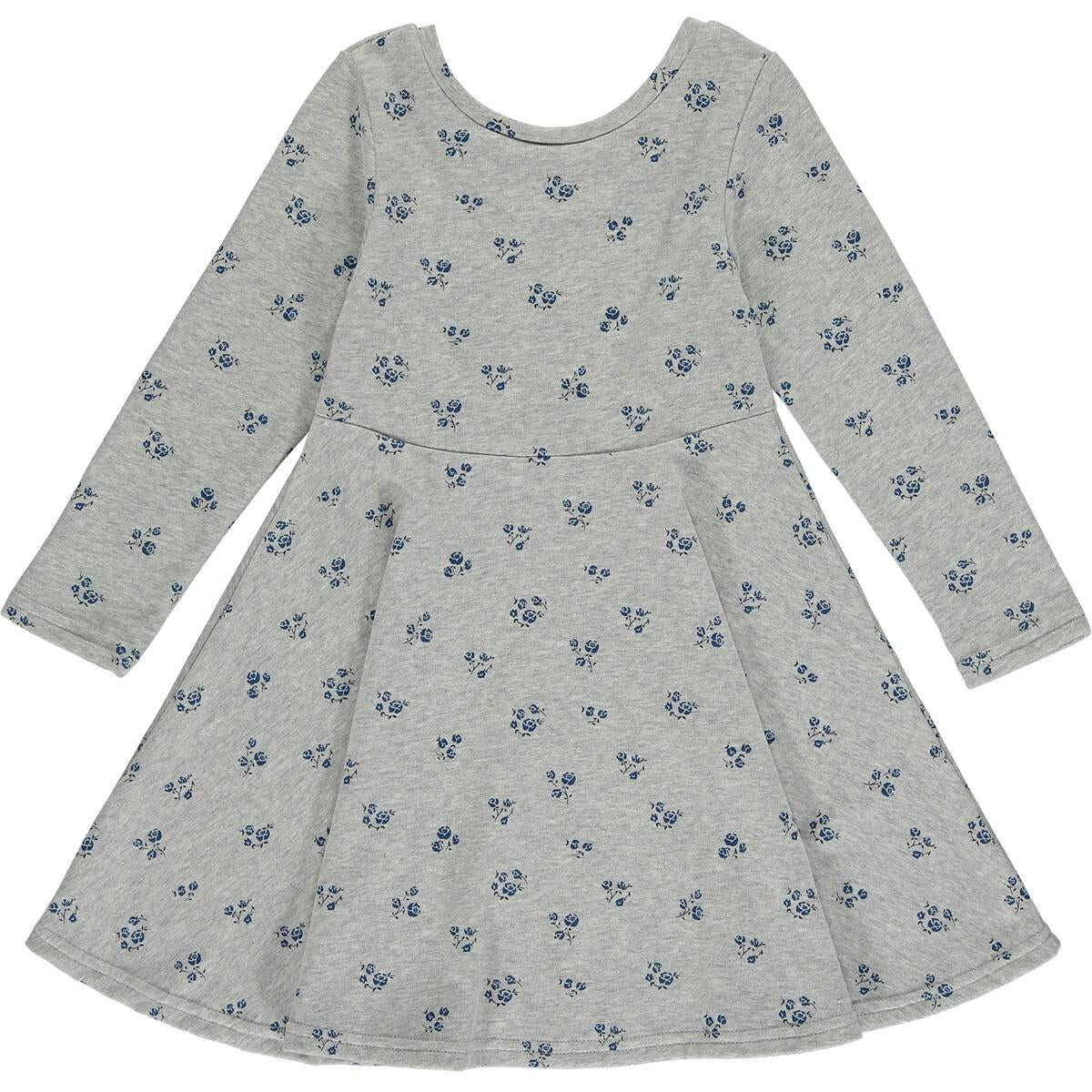 Vignette Heathered Grey Floral Print Paige Dress-VIGNETTE-Little Giant Kidz