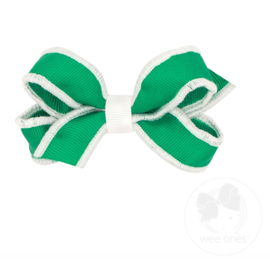 Wee Ones Baby Medium Grosgrain Bow With Serged Edge-WEE ONES-Little Giant Kidz