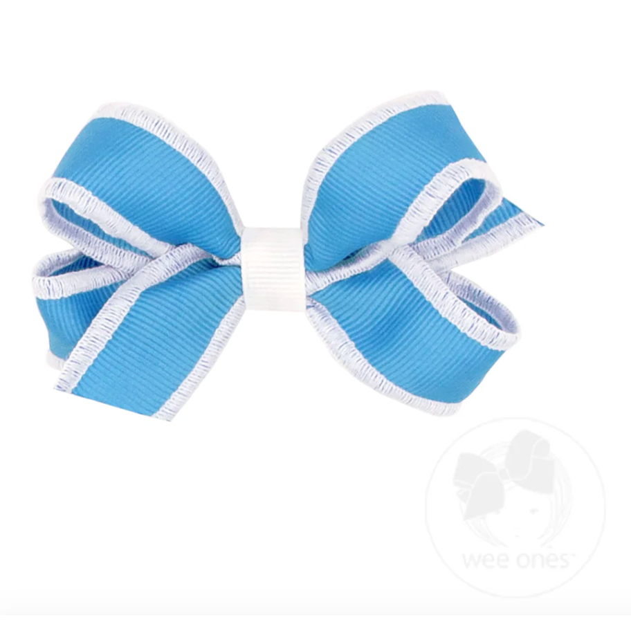 Wee Ones Baby Medium Grosgrain Bow With Serged Edge-WEE ONES-Little Giant Kidz