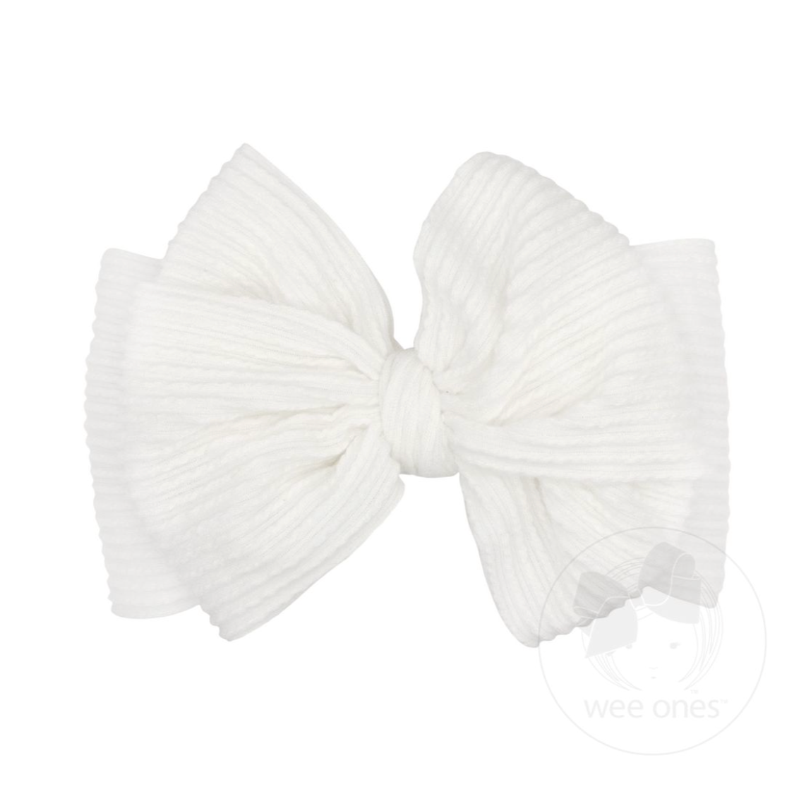 Wee Ones Ribbed Knit Loop Bow on Wide Matching Band-WEE ONES-Little Giant Kidz
