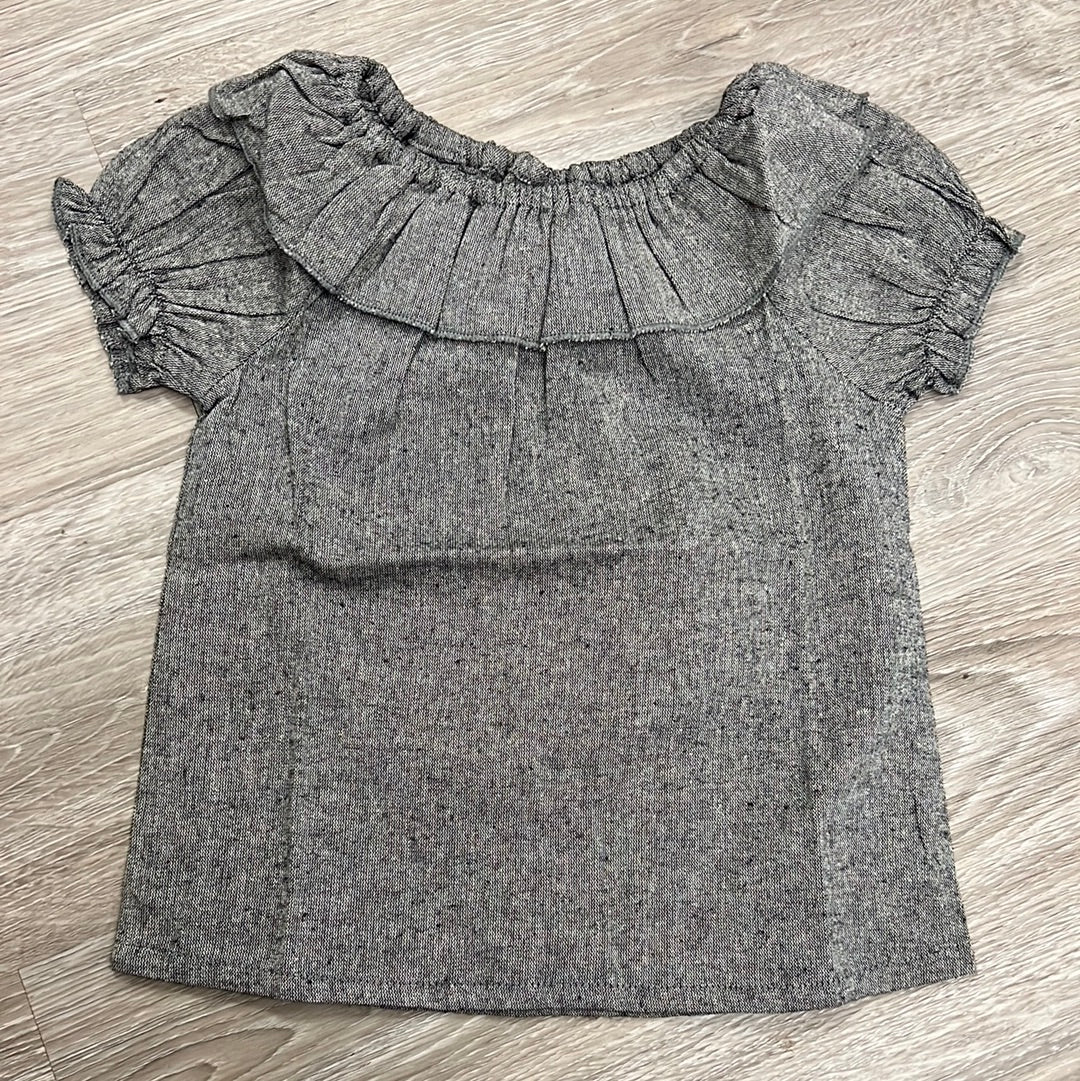 Yo Baby Black Woven Ruffle Neck Baby Top-Yo Baby-Little Giant Kidz