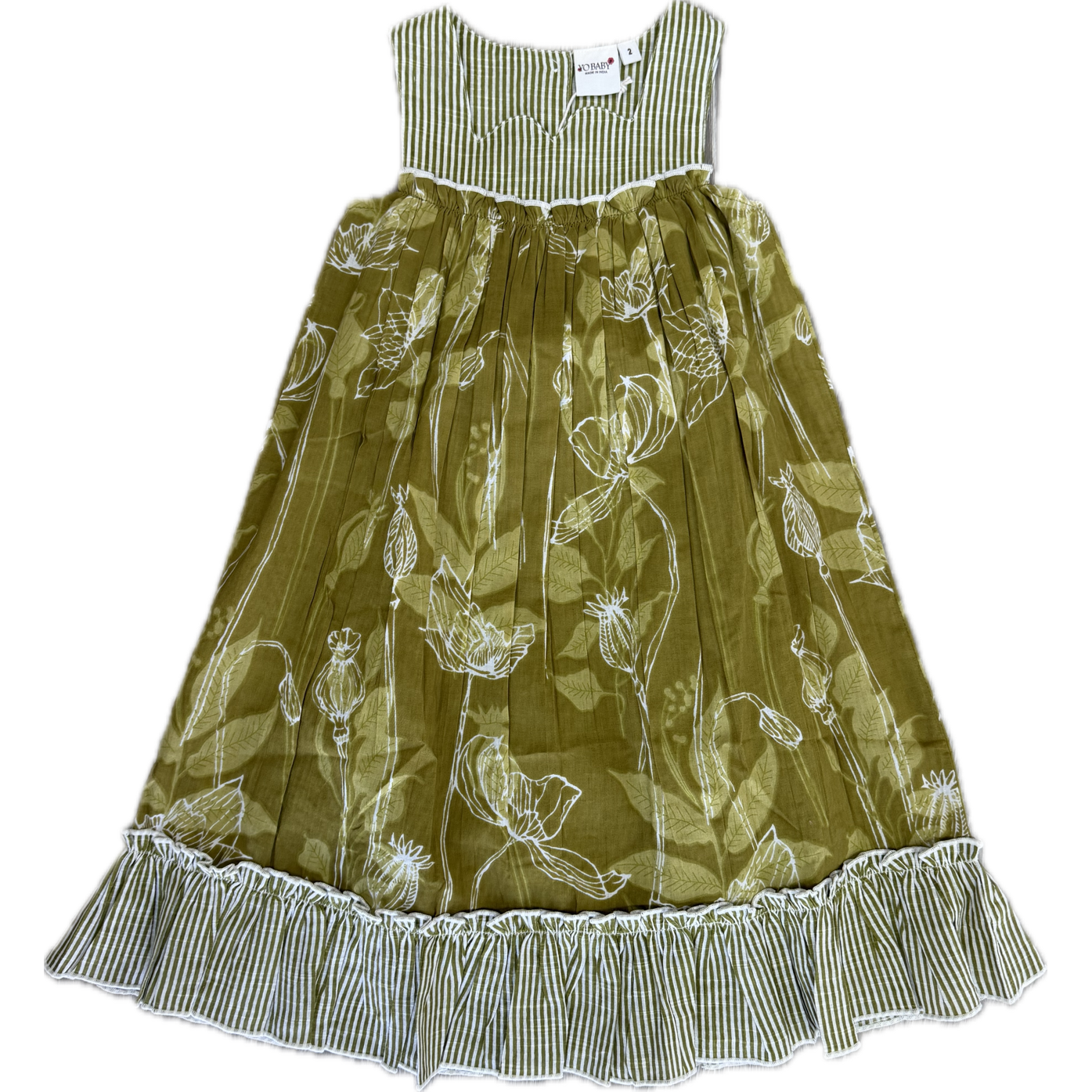 Yo Baby Green Floral Dress-Yo Baby-Little Giant Kidz