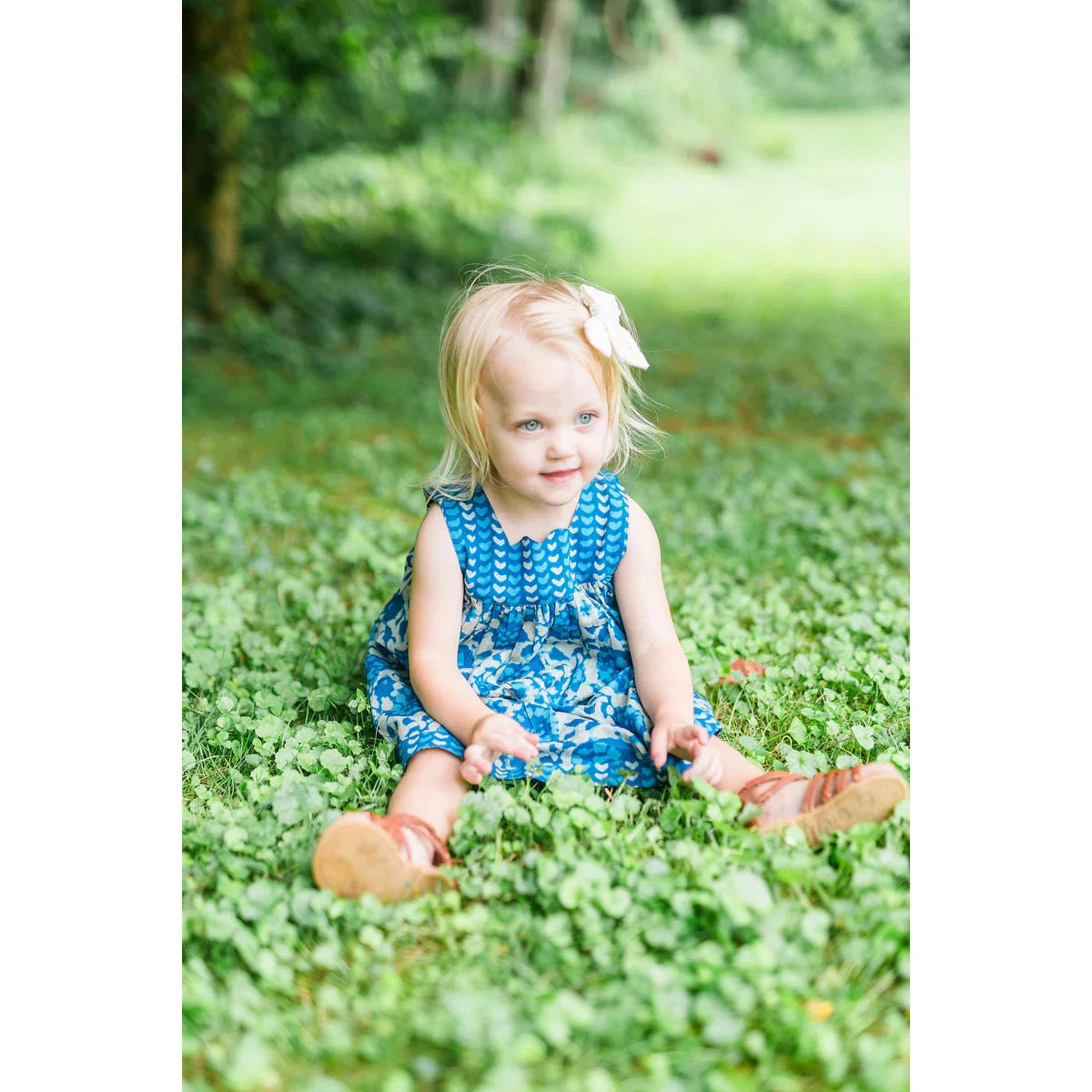 Yo Baby Indigo Floral Printed Dress and Bloomer Set-Yo Baby-Little Giant Kidz