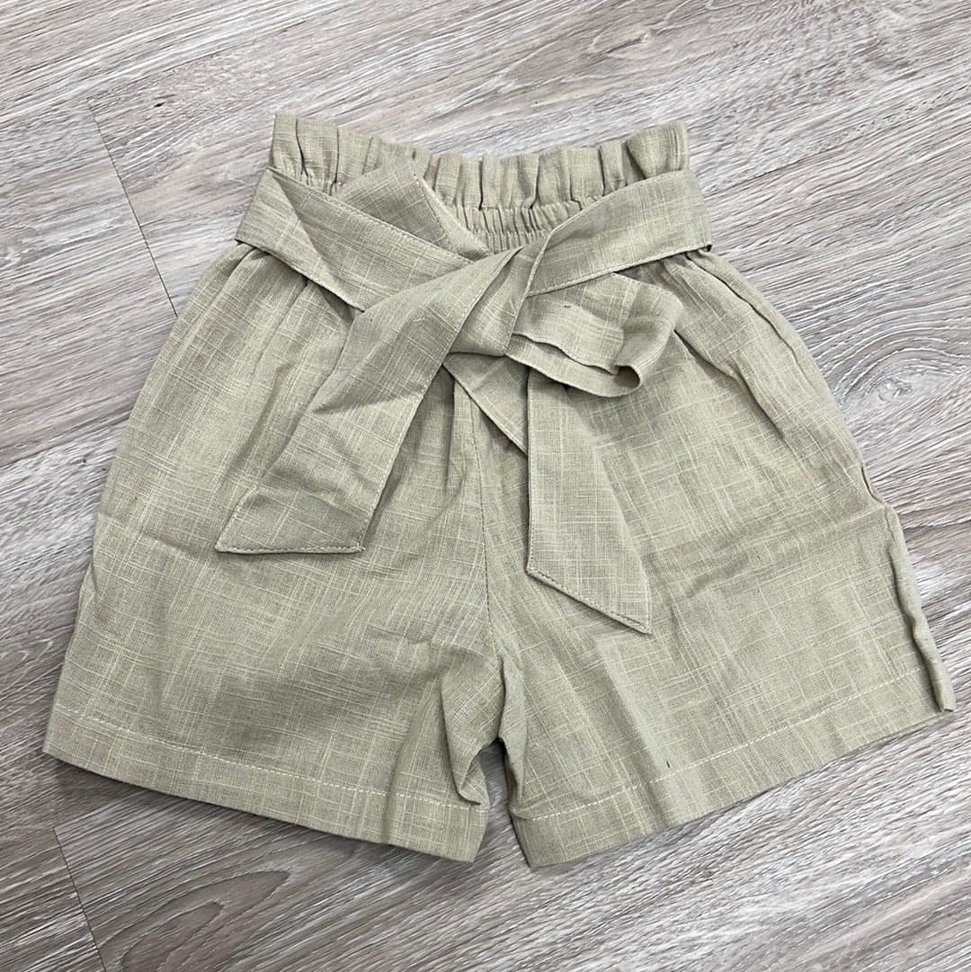 Yo Baby Olive Paper Bag Shorts-Yo Baby-Little Giant Kidz