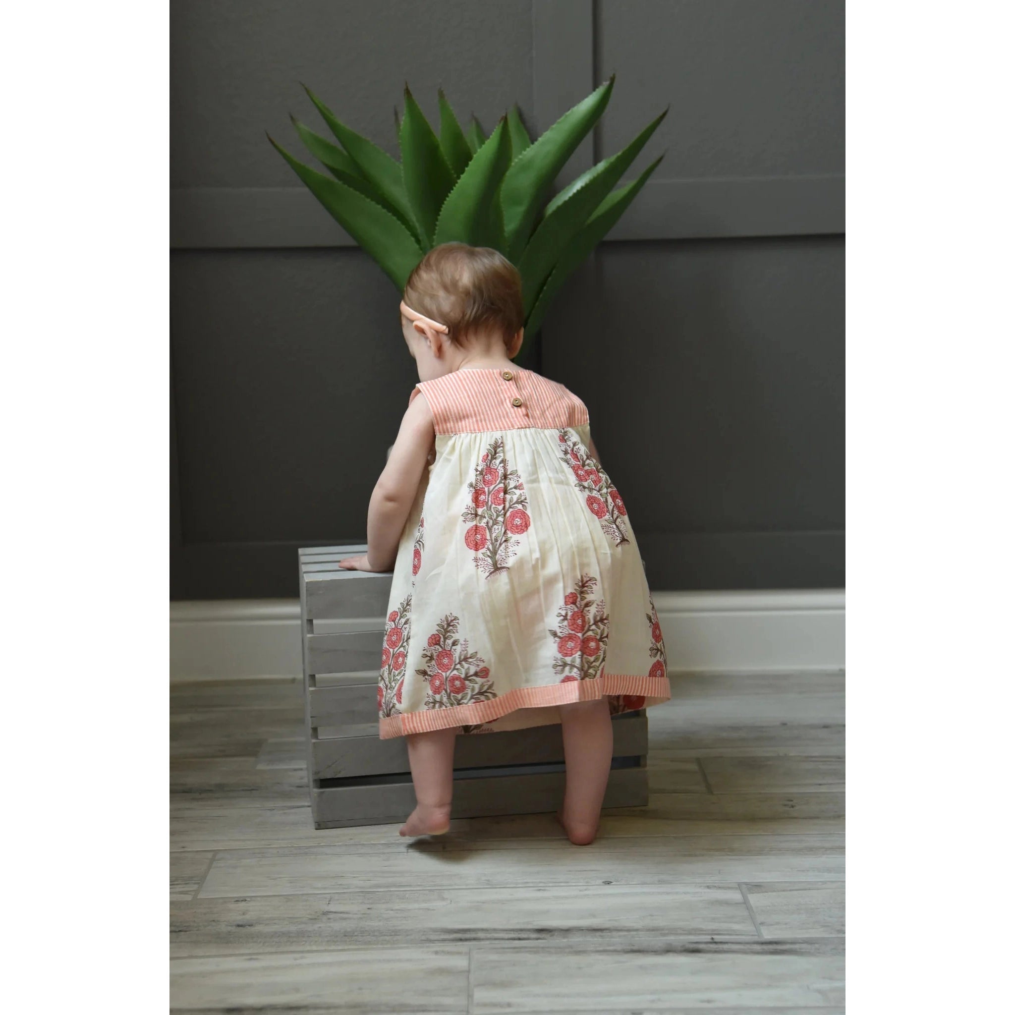 Yo Baby Sweetheart Neck Floral Dress-Yo Baby-Little Giant Kidz