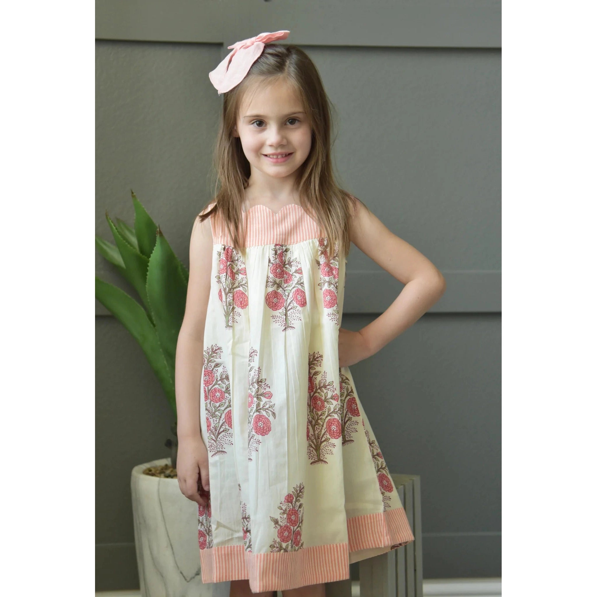 Yo Baby Sweetheart Neck Floral Dress-Yo Baby-Little Giant Kidz