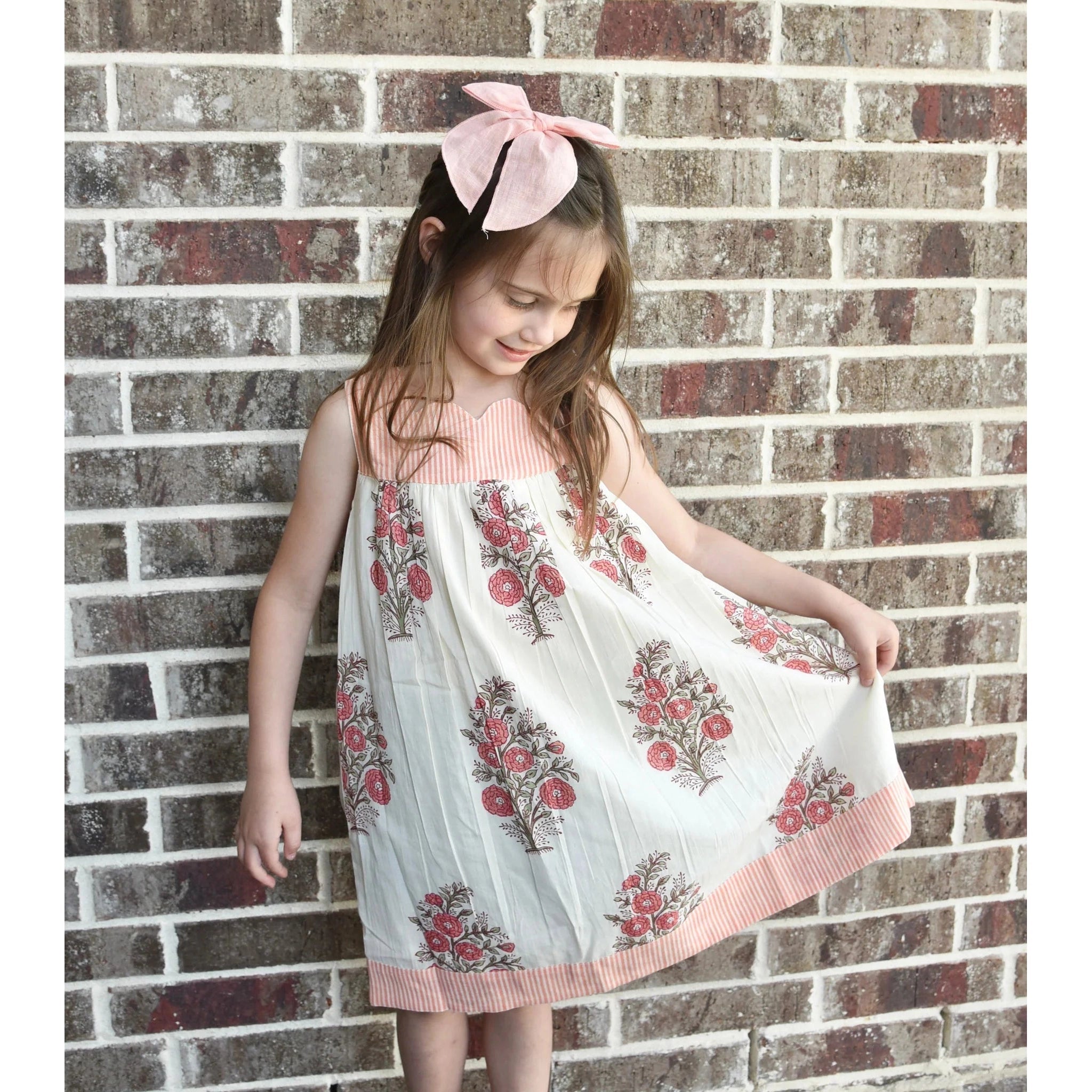 Yo Baby Sweetheart Neck Floral Dress-Yo Baby-Little Giant Kidz