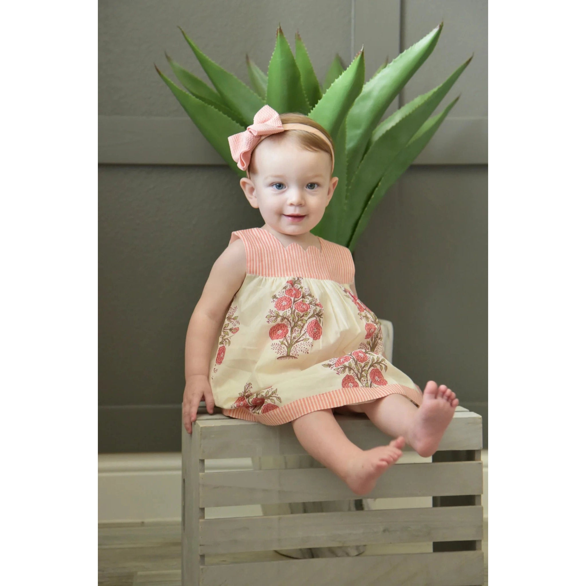 Yo Baby Sweetheart Neck Floral Dress-Yo Baby-Little Giant Kidz