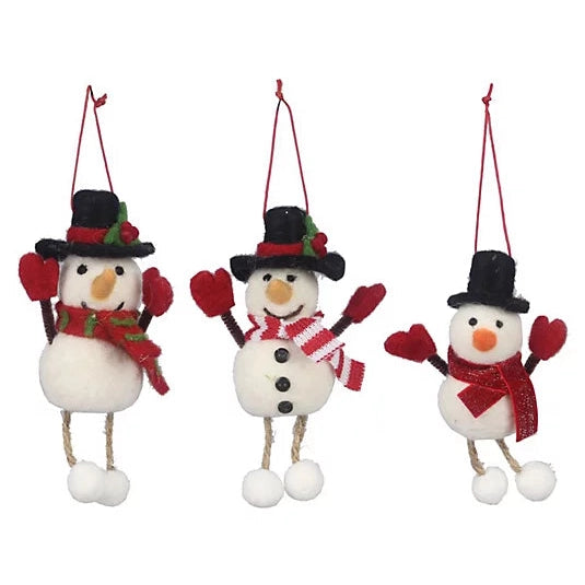 Young's Inc Wool Felt Snowman Ornament-YOUNG'S INC.-Little Giant Kidz