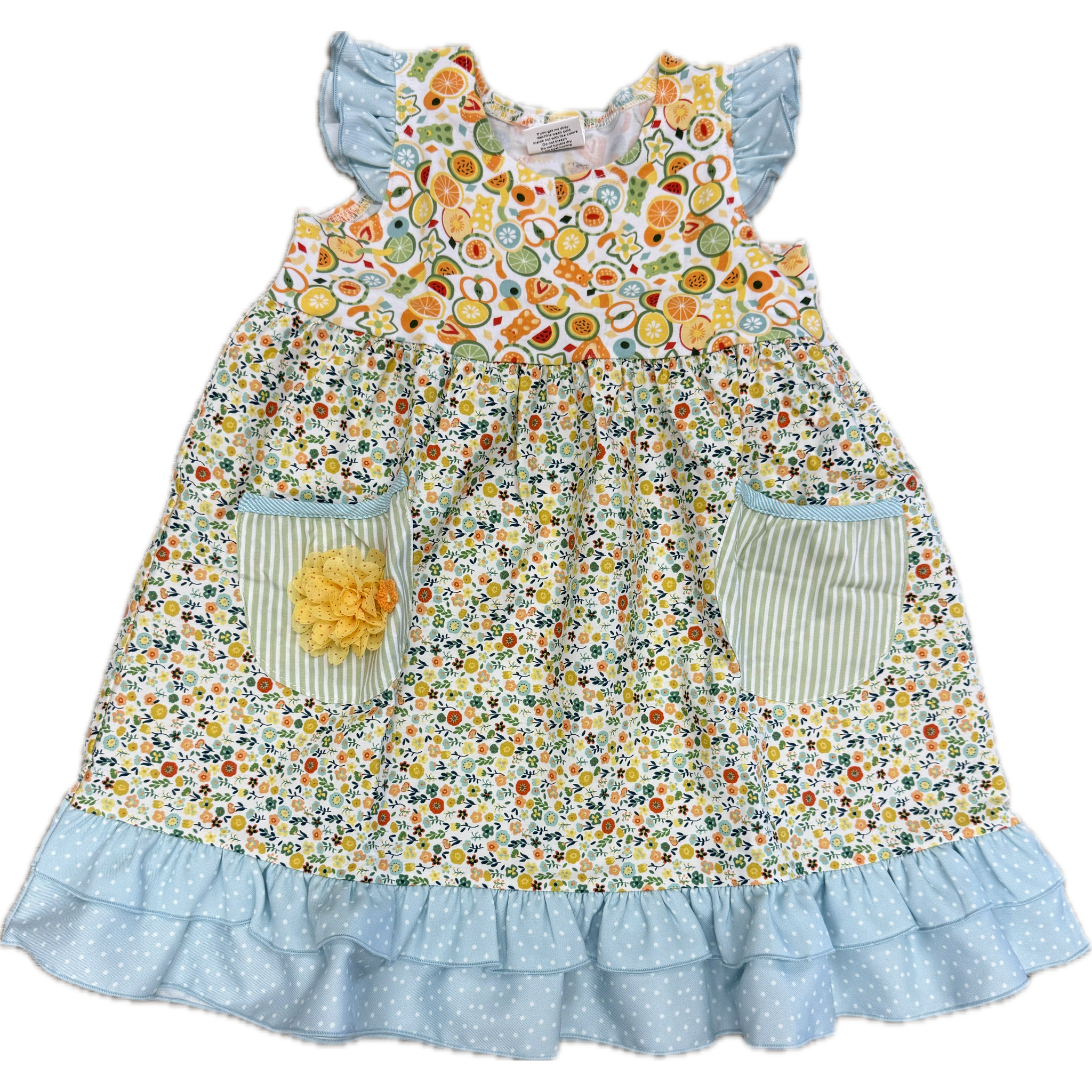 kidz dresses ZaZa Couture Fruit Dress 4 Color:Sky Blue Multi Bouquet Black Long Sleeve Backless 1 dressRecommended Age dressing table online shopping