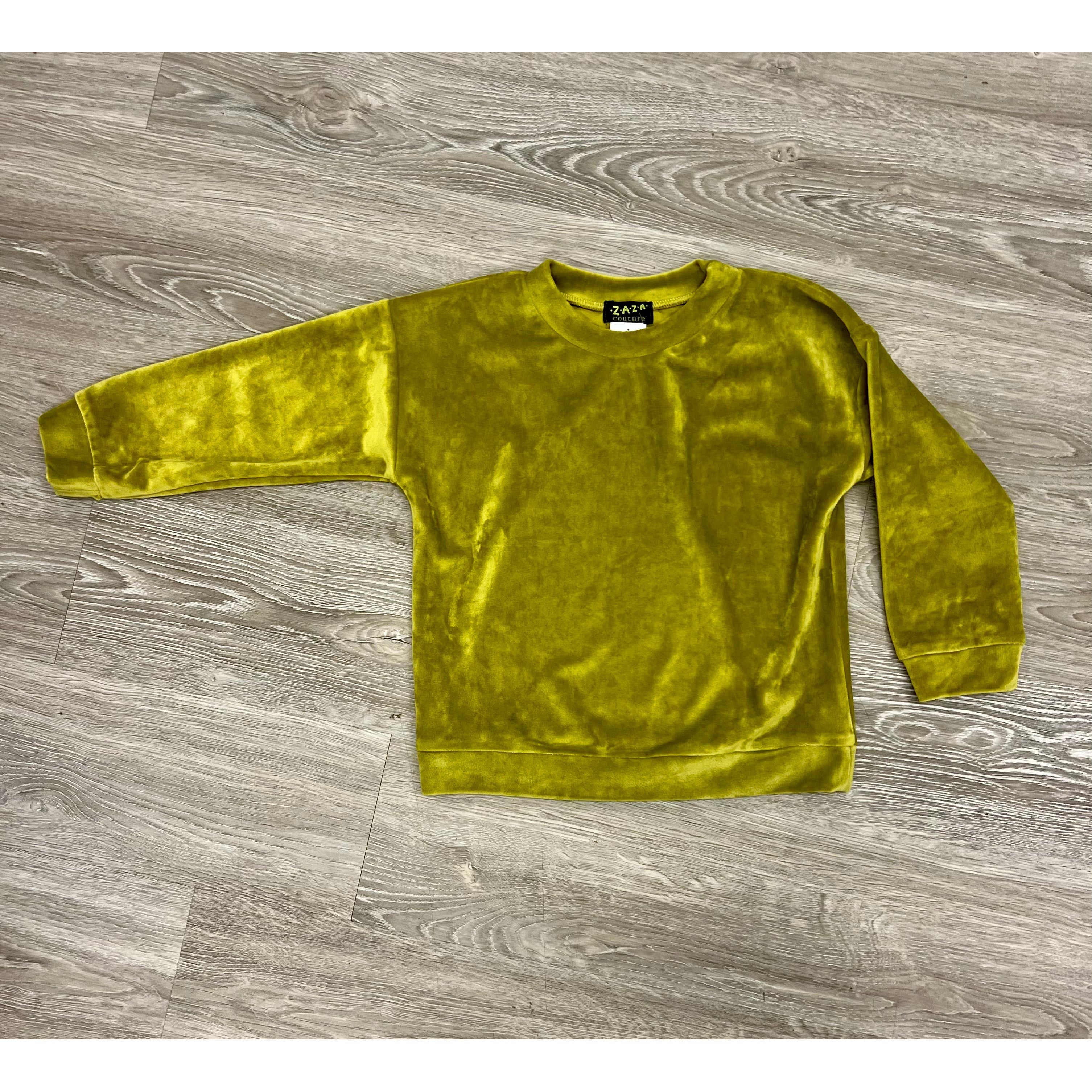 ZaZa Couture Soft Lime Velvet Sweater-ZAZA COUTURE-Little Giant Kidz