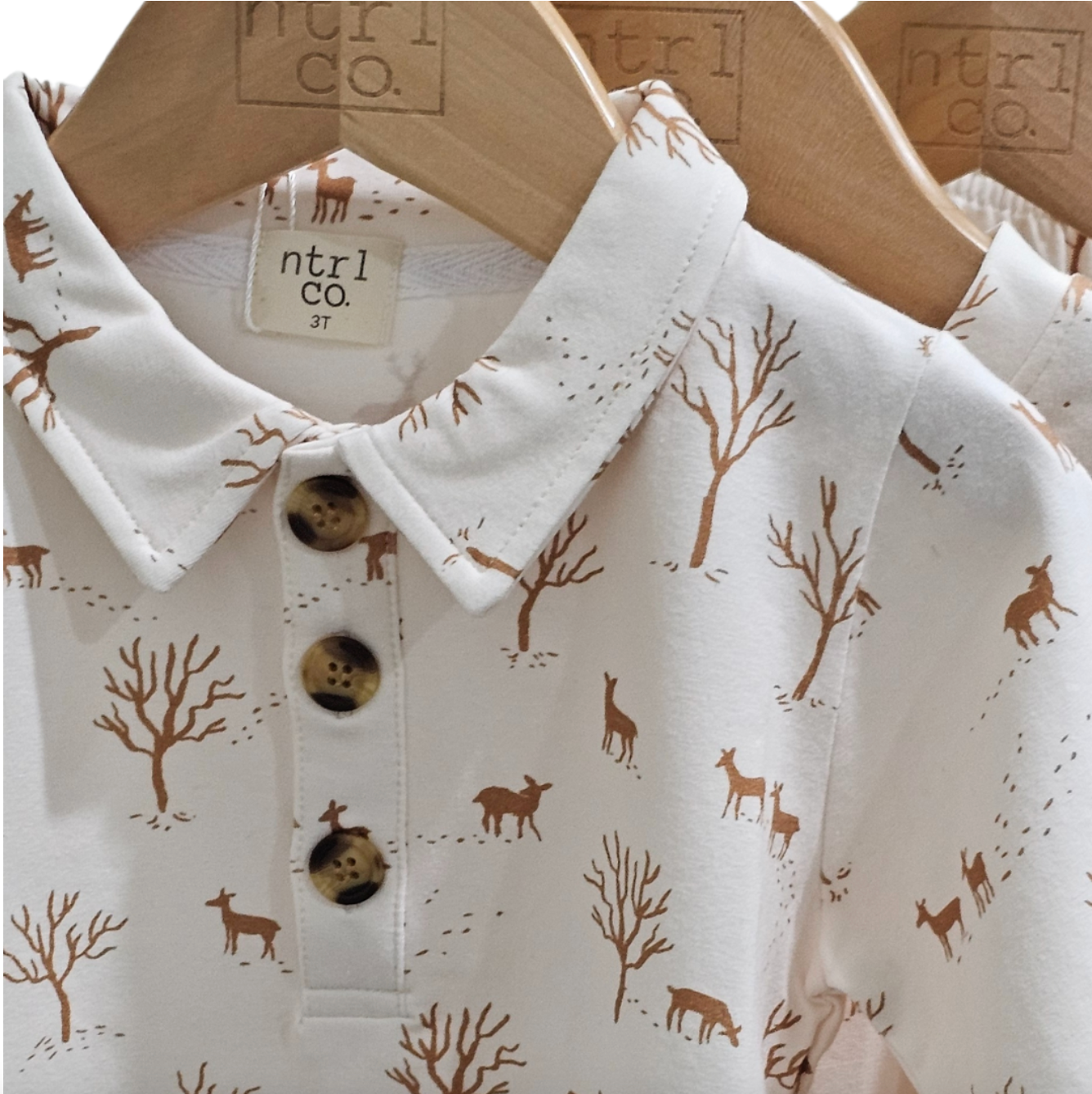 ntrl co Forest Friends Long Sleeve Polo-ntrl co-Little Giant Kidz