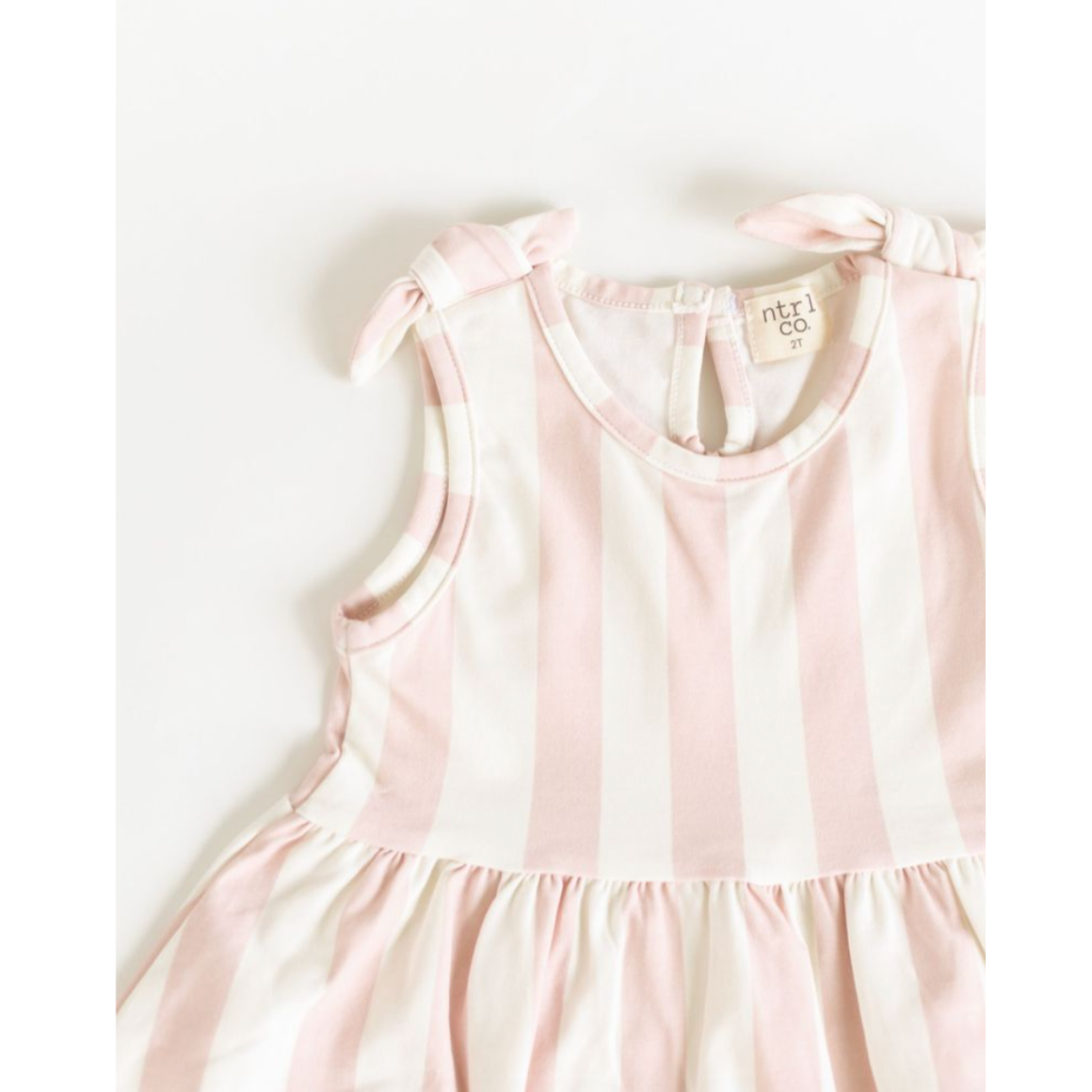 ntrl co Short Sleeveless Twirl Dress- Beach Lines Pink-ntrl co-Little Giant Kidz