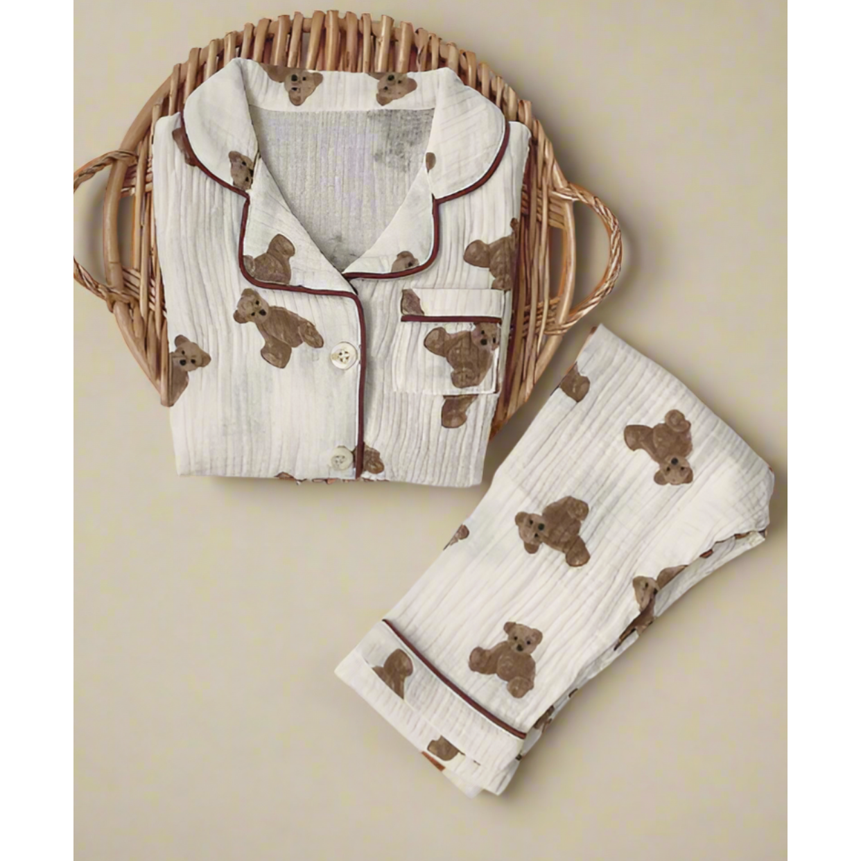 ntrl co Teddy Pajama Long Set-ntrl co-Little Giant Kidz