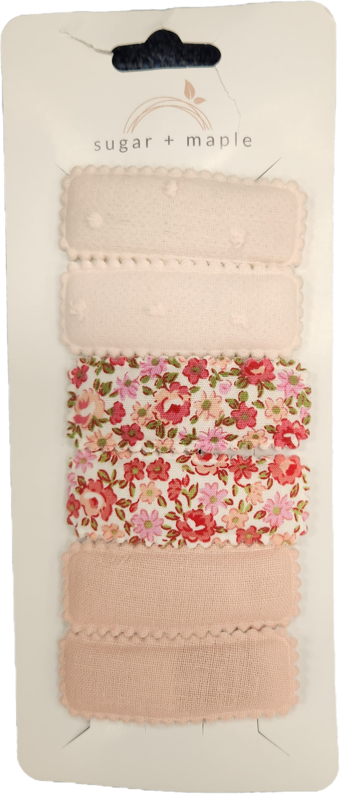 Sugar + Maple Barrette Clips - Blush Floral