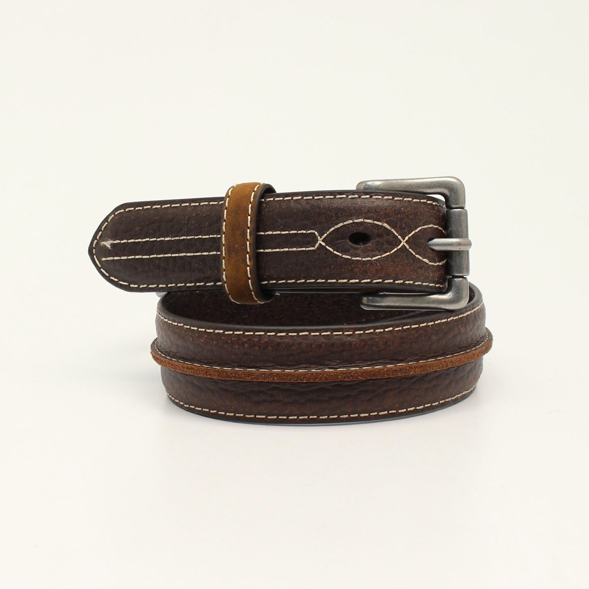 3D Belt Company Toddler Boys' Badger 3D Belt 1 1/4" Center Bump Tab - Brown-M & F Western Products-Little Giant Kidz