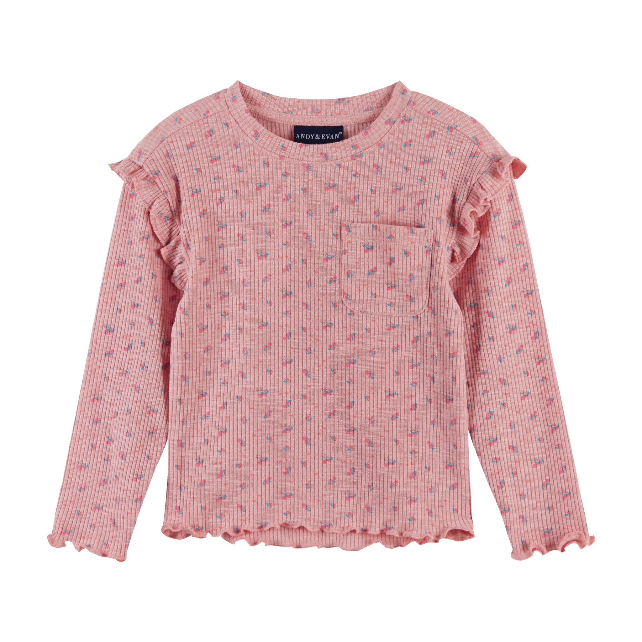 Andy & Evan Pink Floral Long Sleeve Tee-ANDY & EVAN-Little Giant Kidz