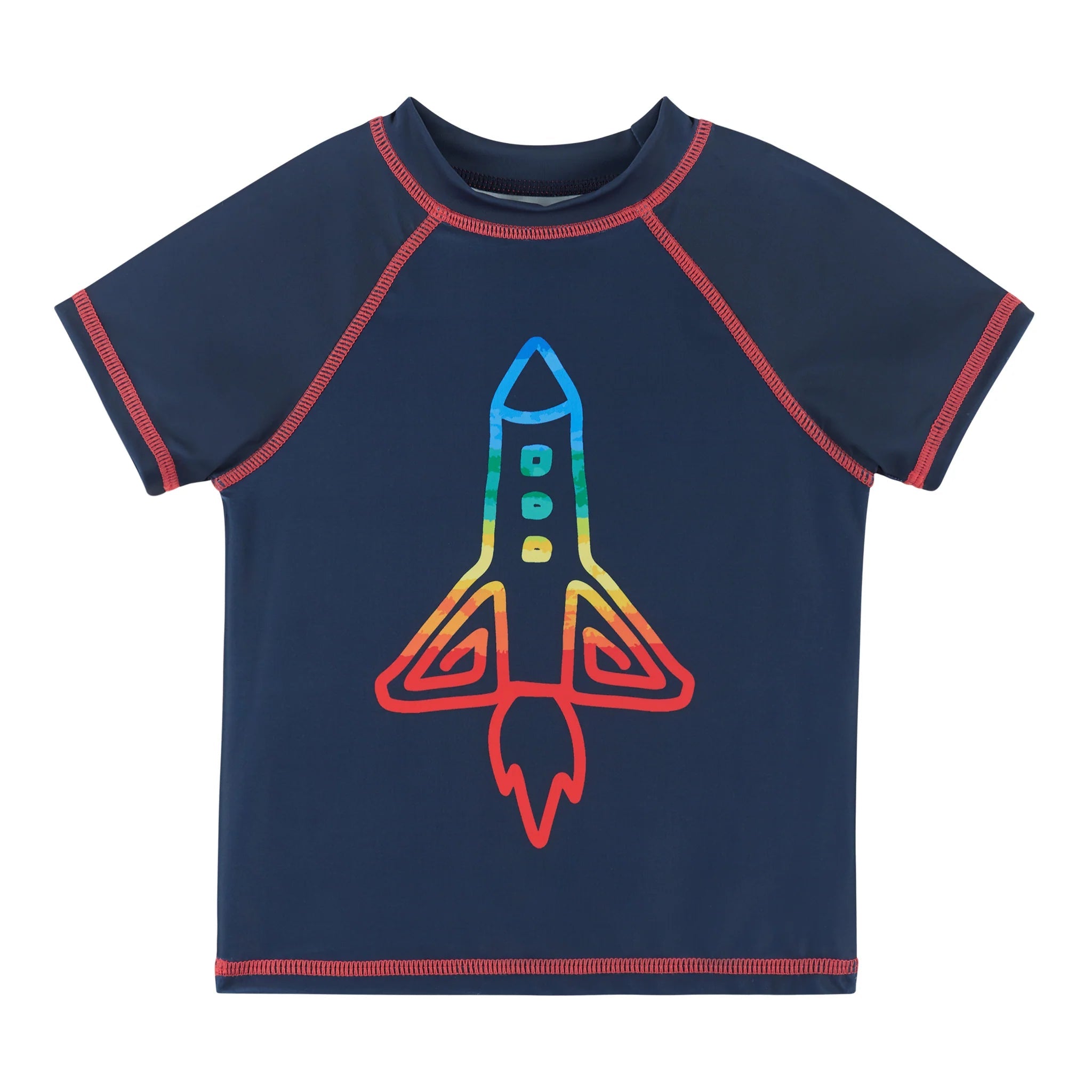 Andy & Evan UPF 50+ Rocket Print Rashguard & Stretch Swim Trunk Set-ANDY & EVAN-Little Giant Kidz