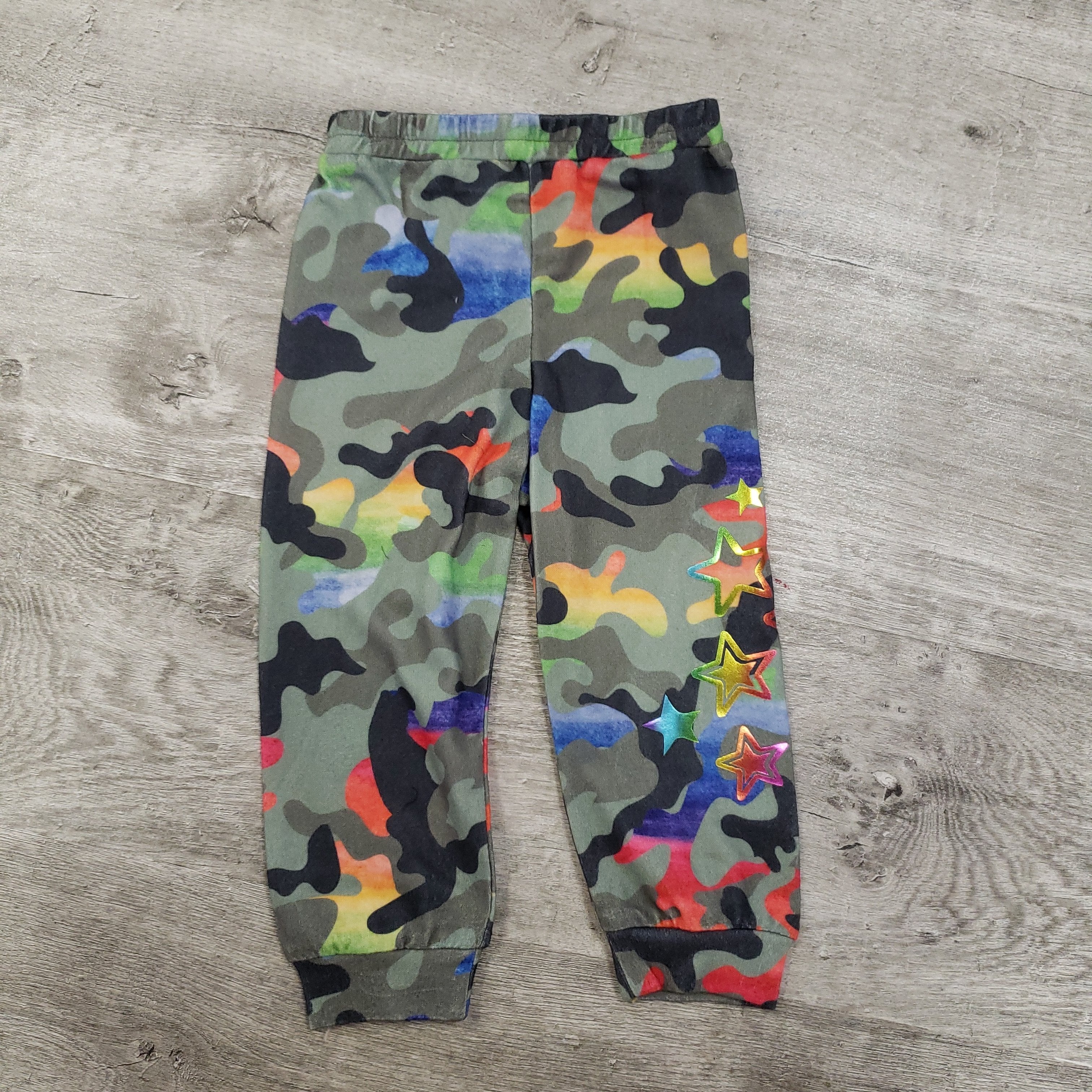 Baby Sara Rainbow Camo Print Joggers - Olive-Baby Sara-Little Giant Kidz