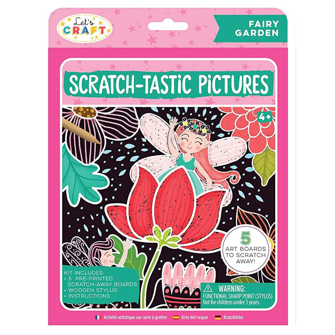Bright Stripes Scratch-Tastic Pictures - Fairy Garden-Bright Stripes-Little Giant Kidz