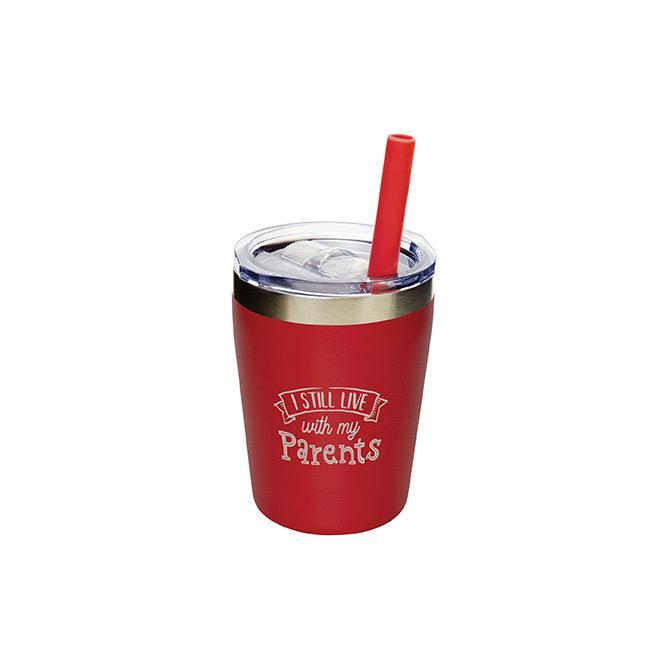 Carson 9oz "I Still Live with My Parents" Tumbler w/Straw - Red-Carson-Little Giant Kidz