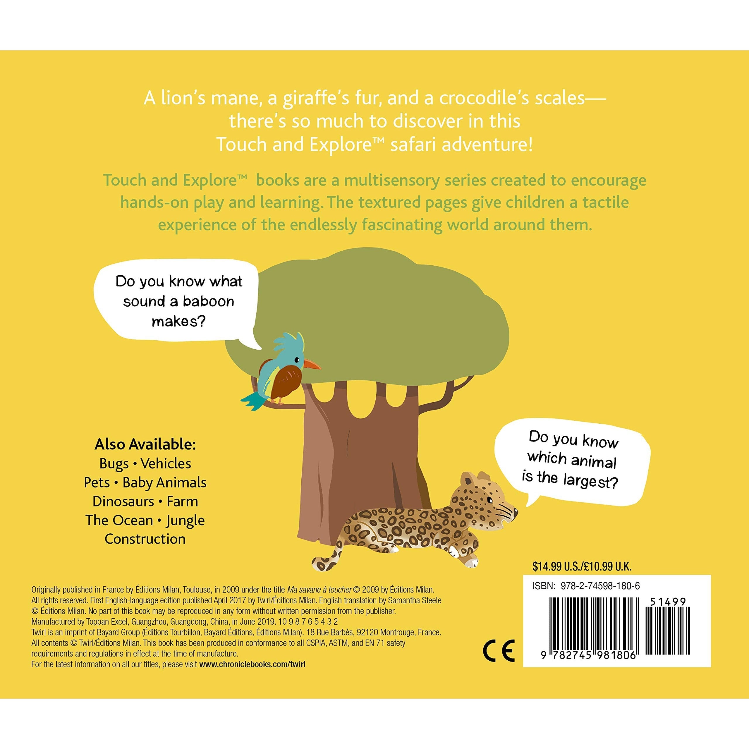 Chronicle Books: Touch and Explore: Safari (Board Book)-CHRONICLE BOOKS-Little Giant Kidz