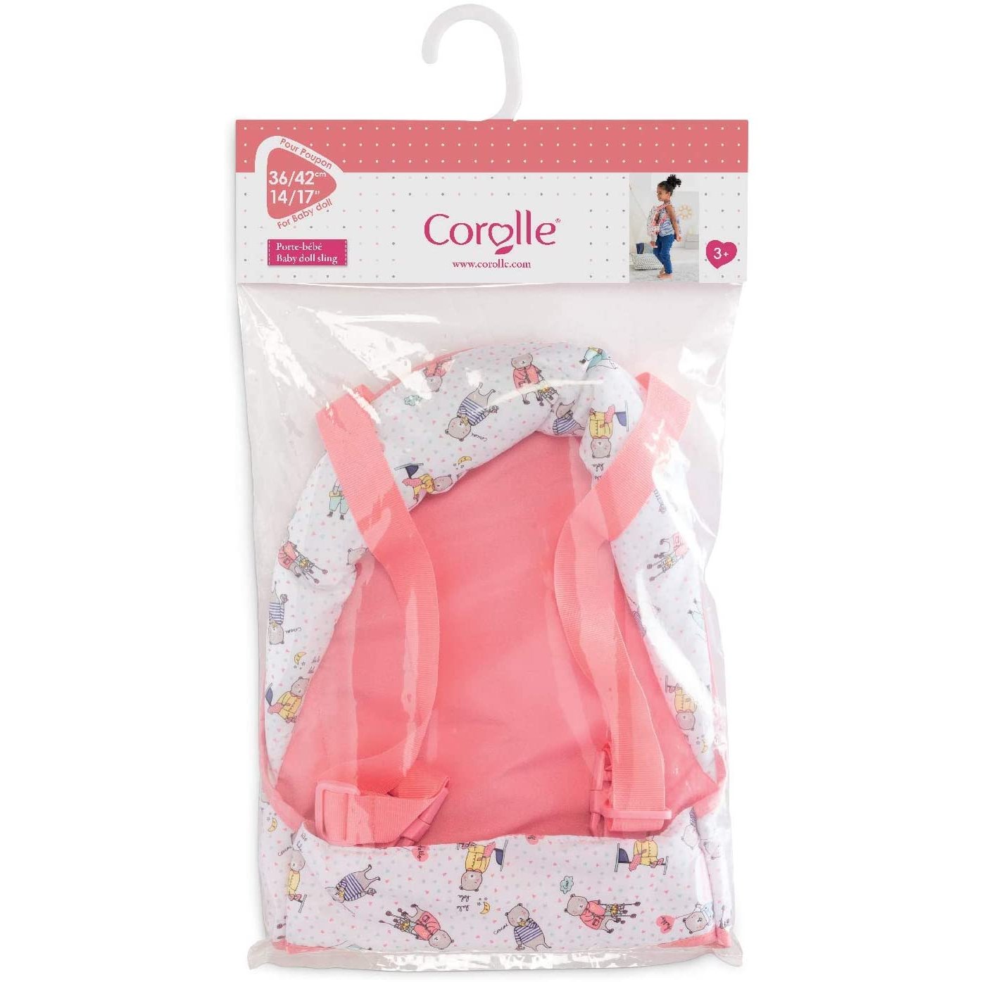 Corolle Mon Grand Poupon Baby Doll Sling for 14" & 17" Dolls - Pink/White-COROLLE-Little Giant Kidz