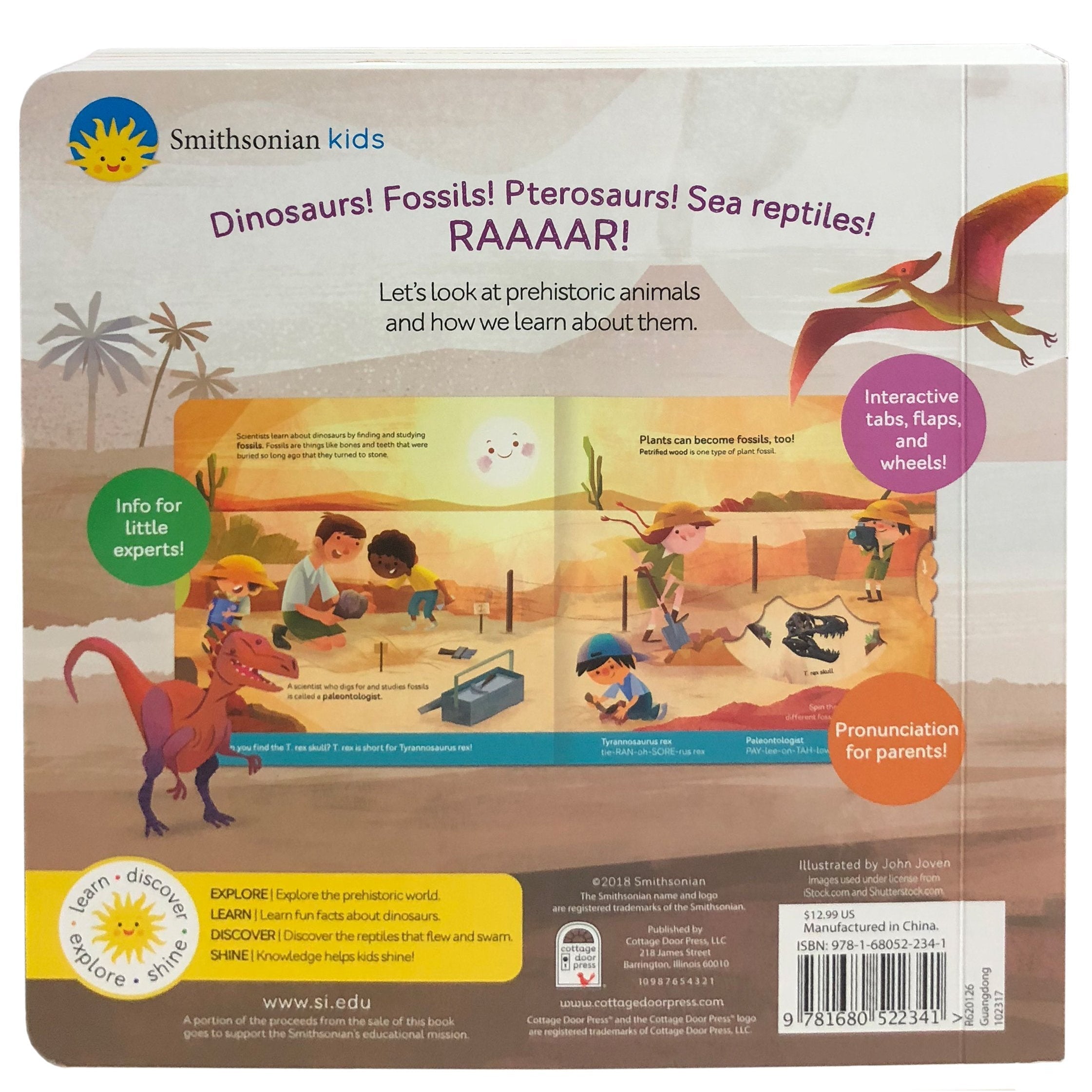 Cottage Door Press: Smithsonian Kids: Digging for Dinosaurs - Deluxe Multi Activity Book (Board Book)-COTTAGE DOOR PRESS-Little Giant Kidz