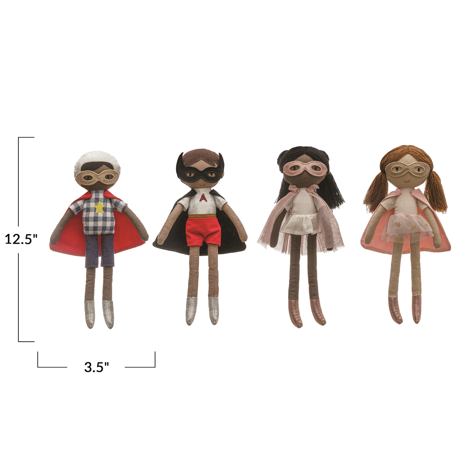 Creative Co-Op Cotton Super Hero Doll - Assorted Styles-COOP-Little Giant Kidz