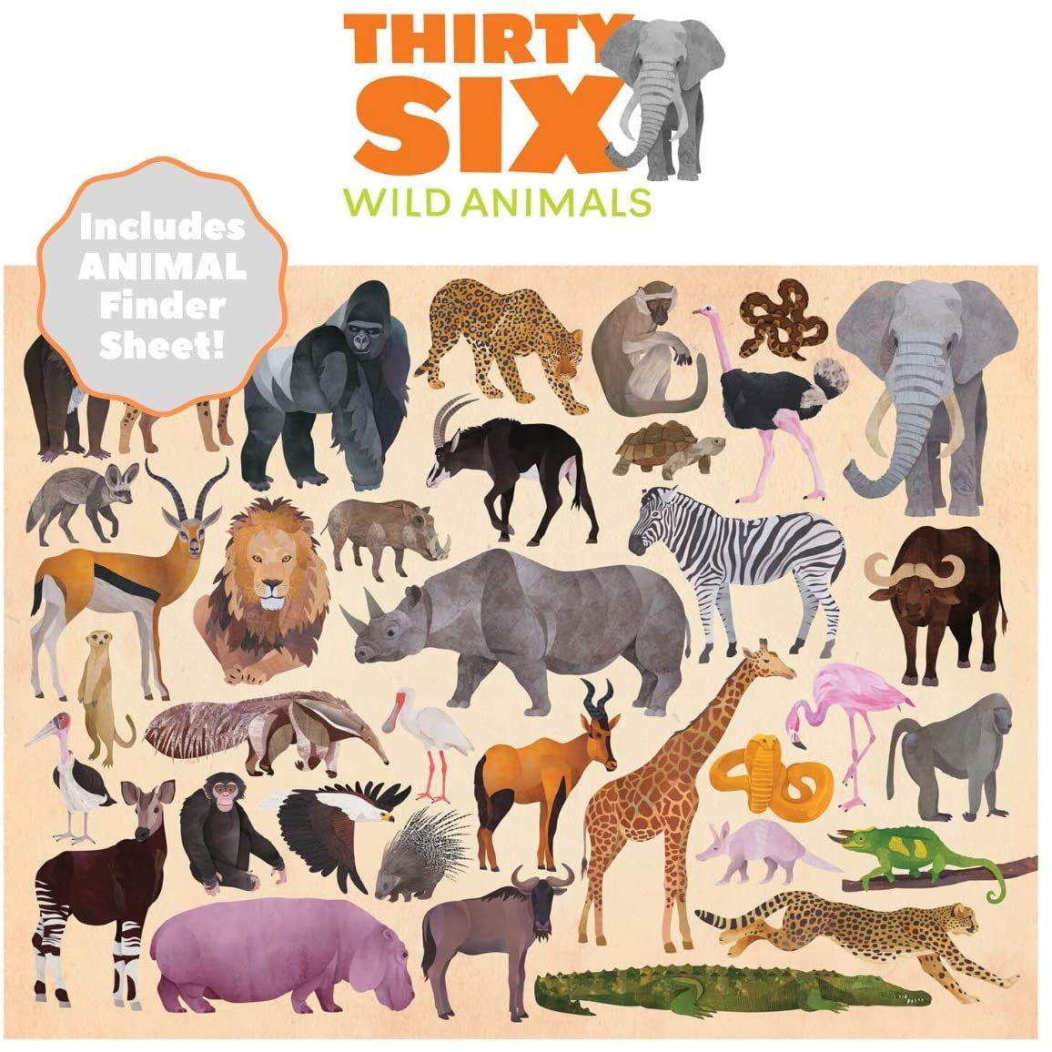 Crocodile Creek 100 Piece Puzzle - 36 Wild Animals-Crocodile Creek-Little Giant Kidz