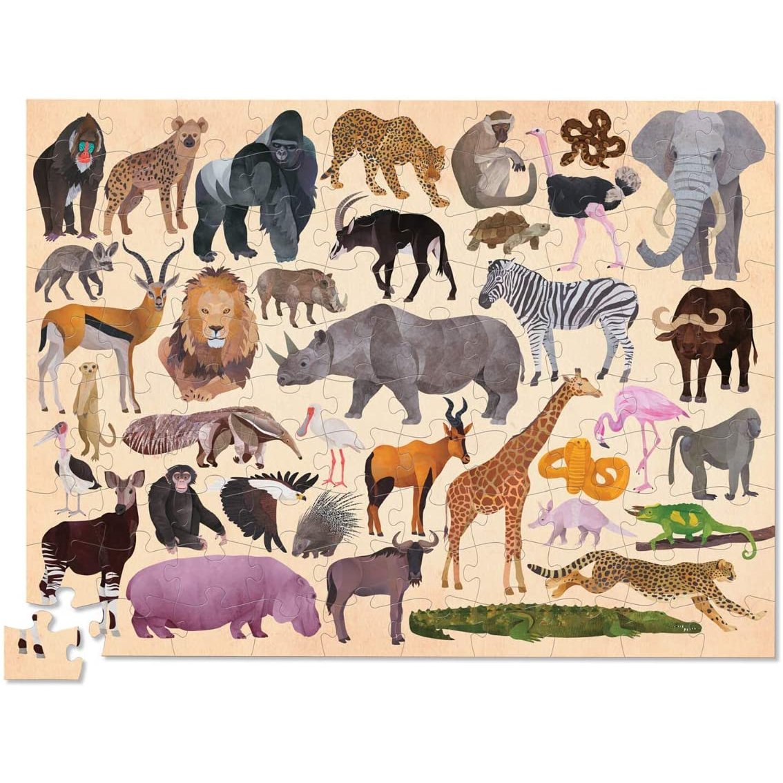Crocodile Creek 100 Piece Puzzle - 36 Wild Animals-Crocodile Creek-Little Giant Kidz